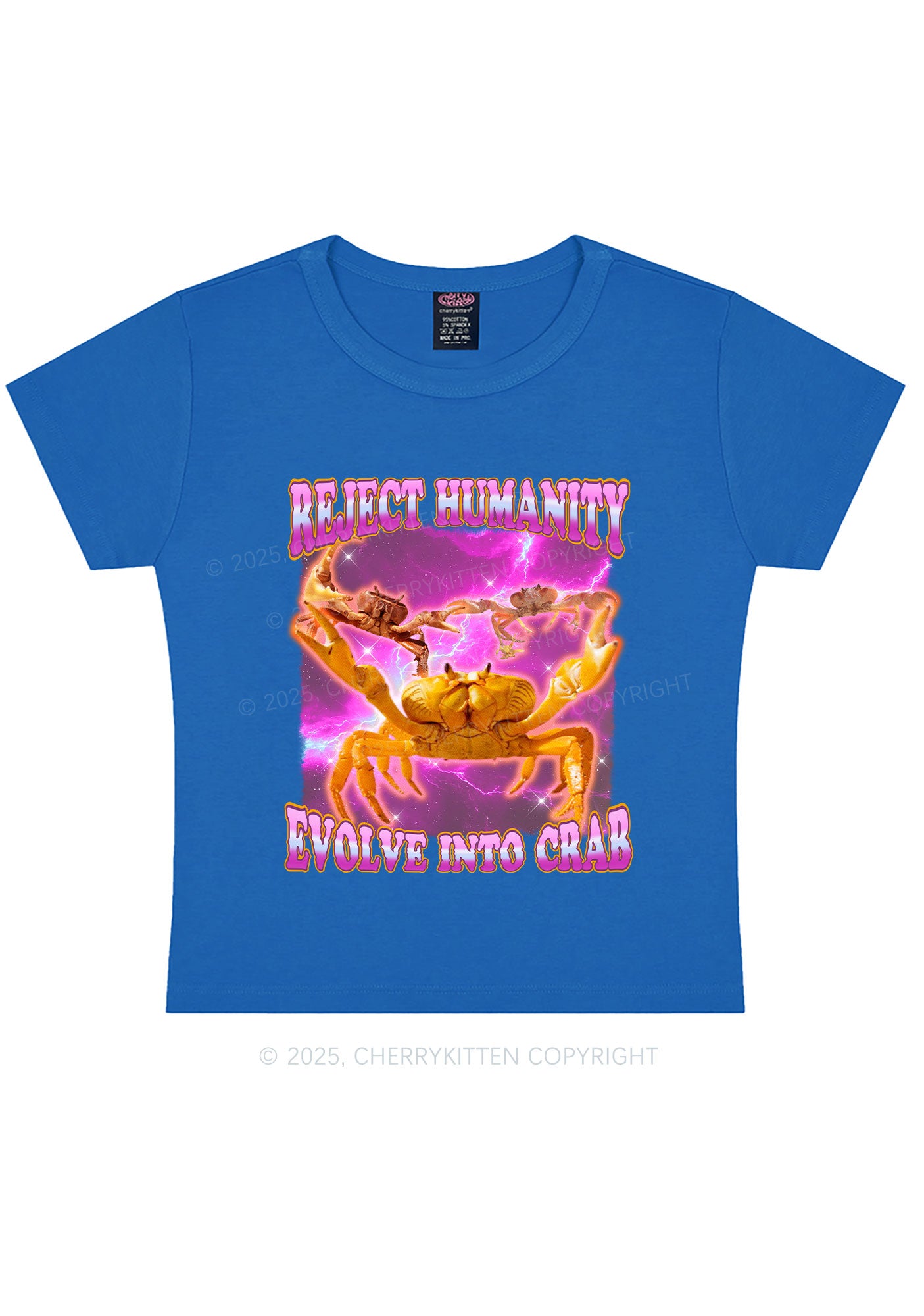 Reject Humanity Crab Y2K Baby Tee Cherrykitten