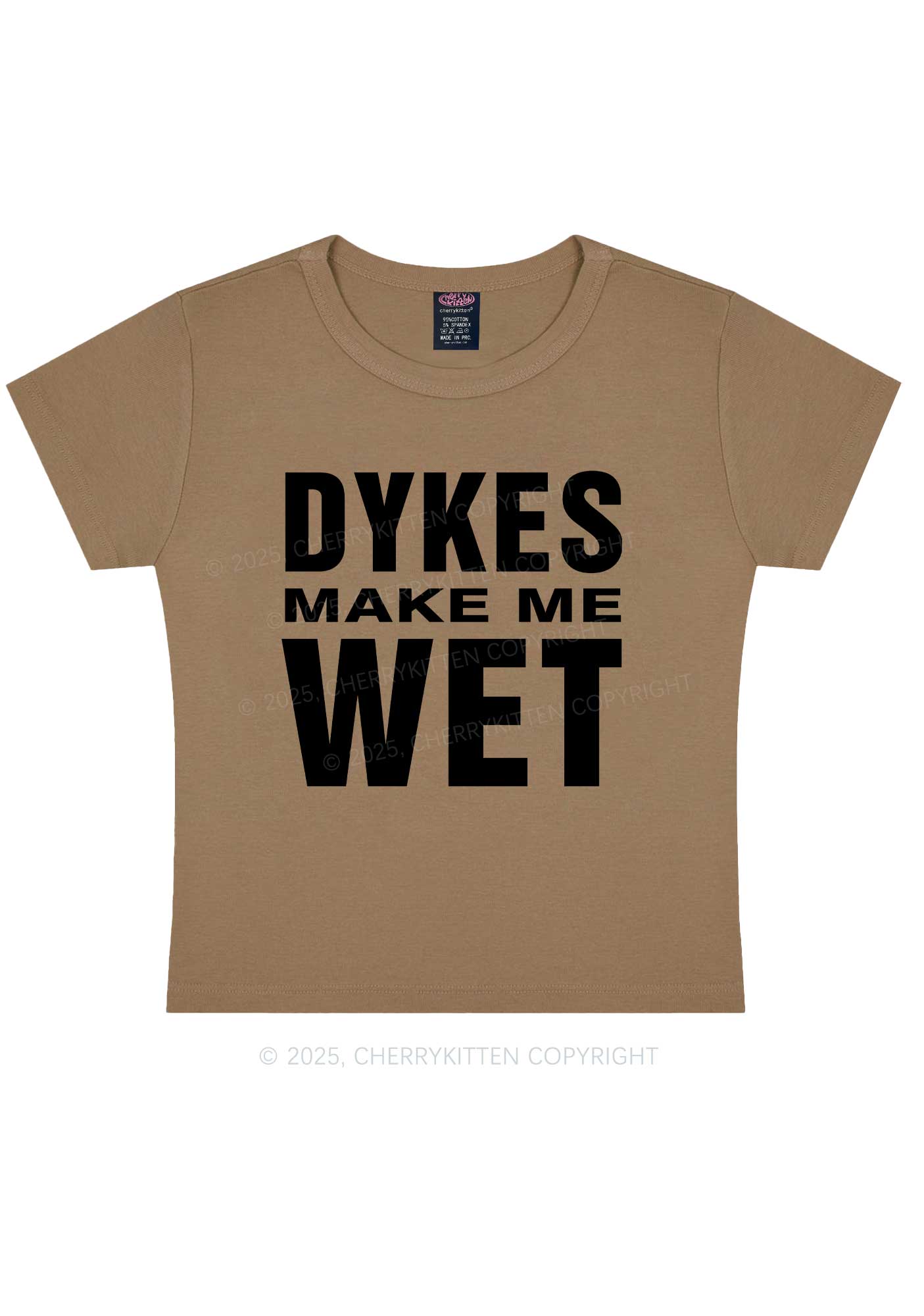 Dykes Make Me Wet Pride Y2K Baby Tee Cherrykitten