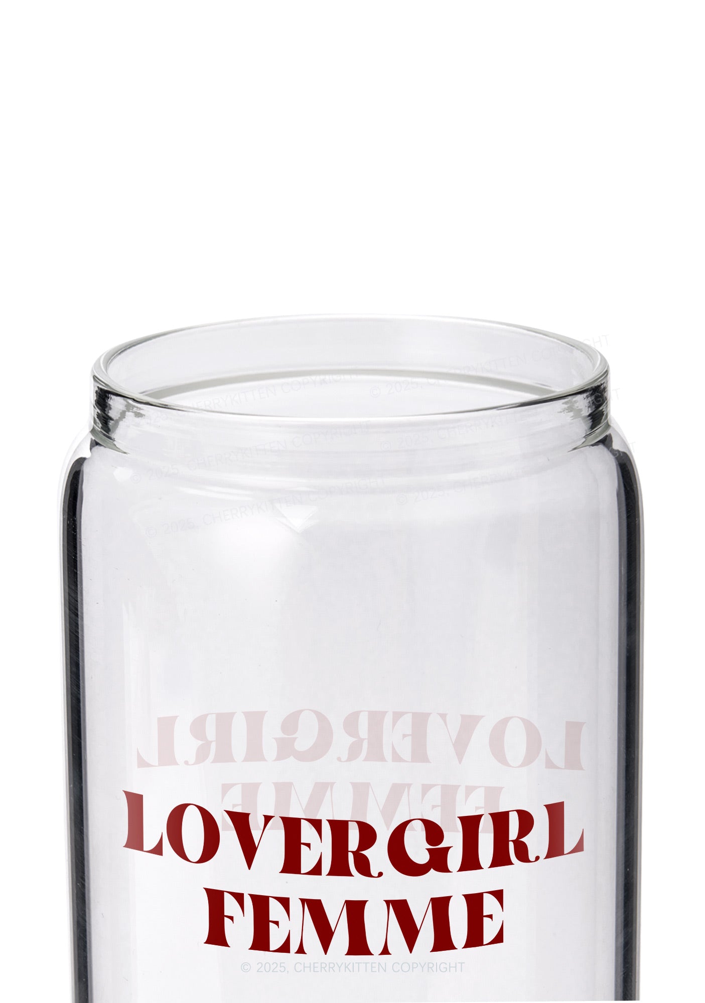 Lovergirl Femme Pride Y2K Printed Glass Cup Cherrykitten
