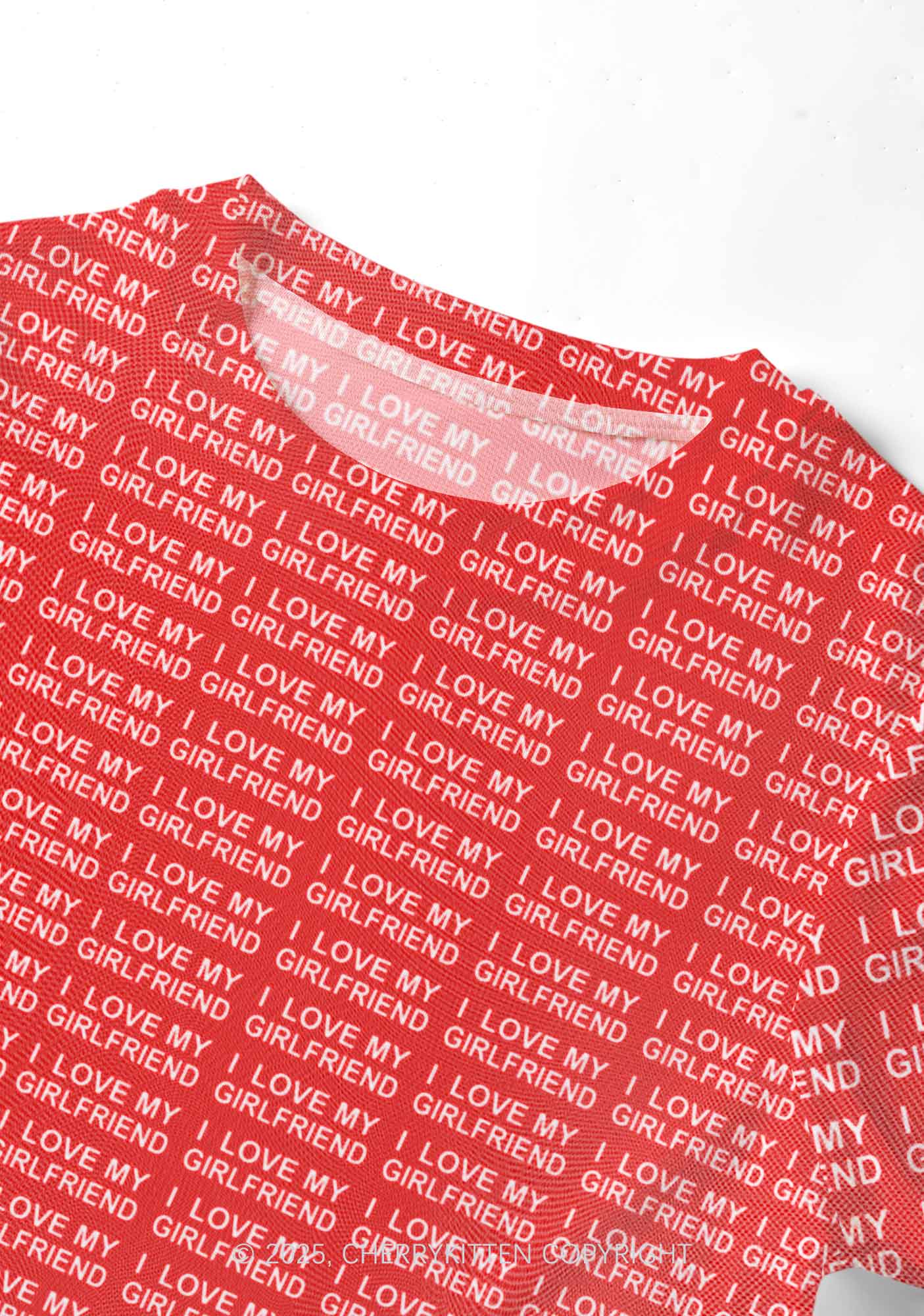 I Love My Girlfriend Y2K Mesh Crop Top Cherrykitten