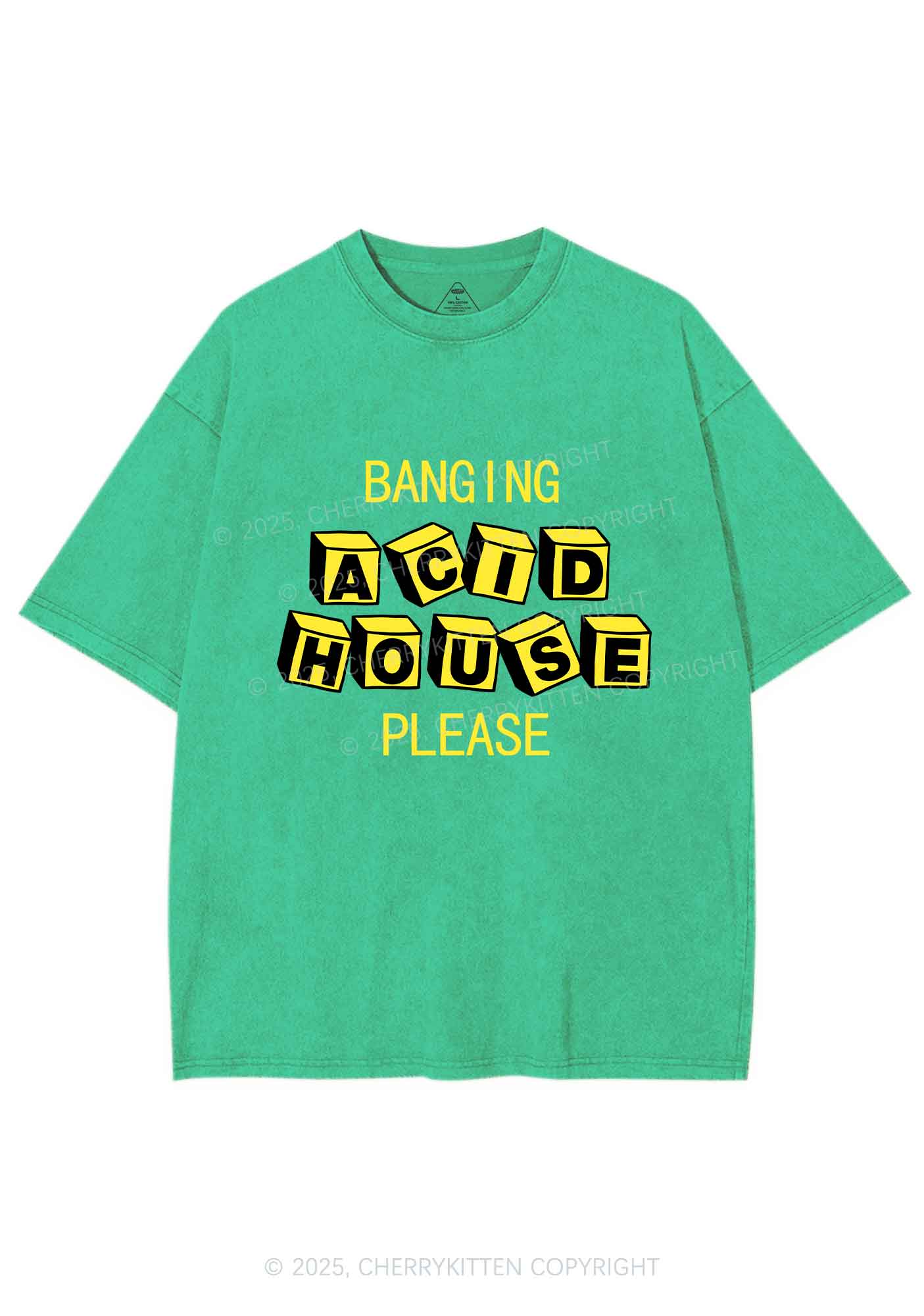 Banging Acid House Y2K Shirts Washed Tee Cherrykitten
