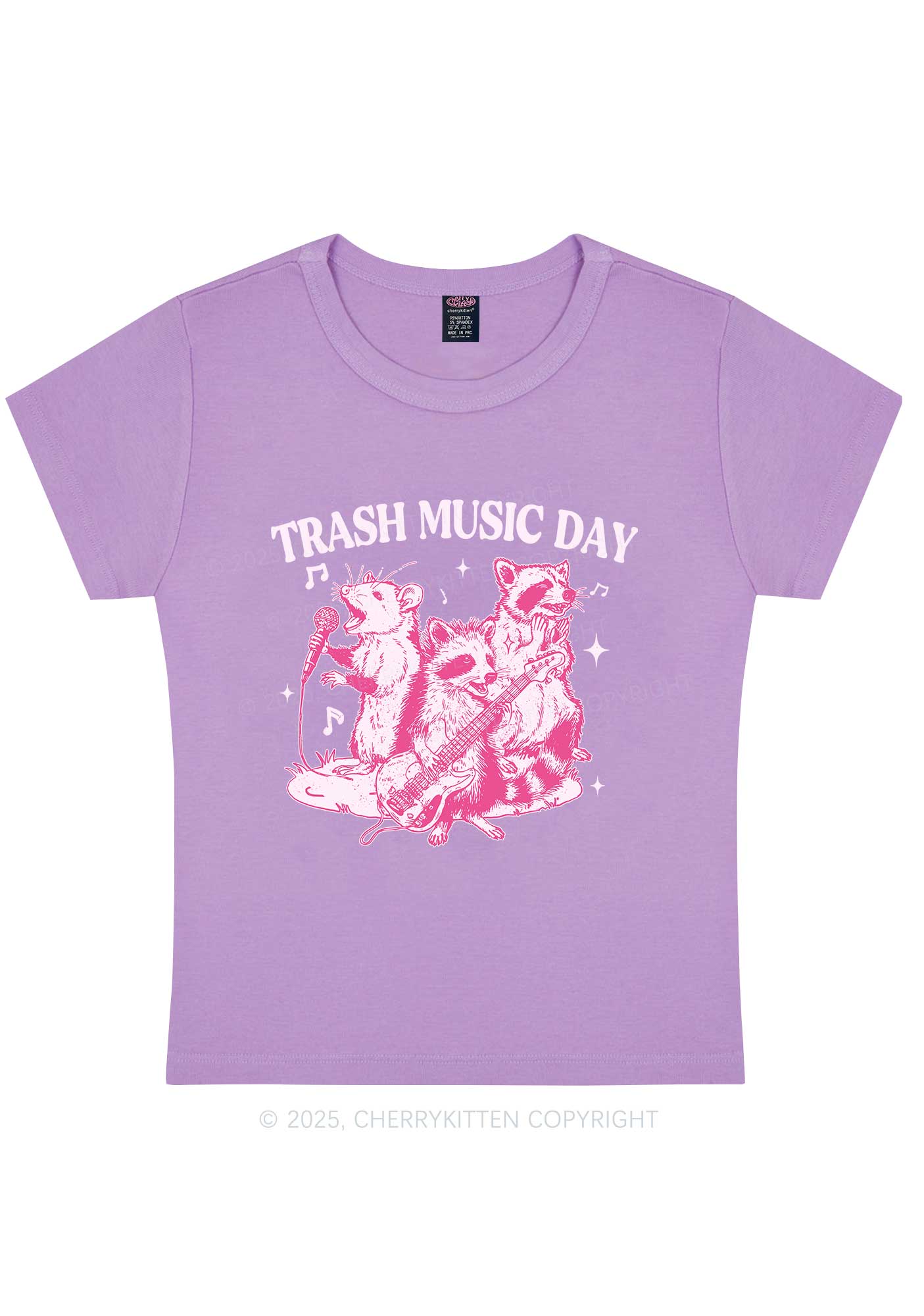 Trash Music Day Y2K Baby Tee Cherrykitten