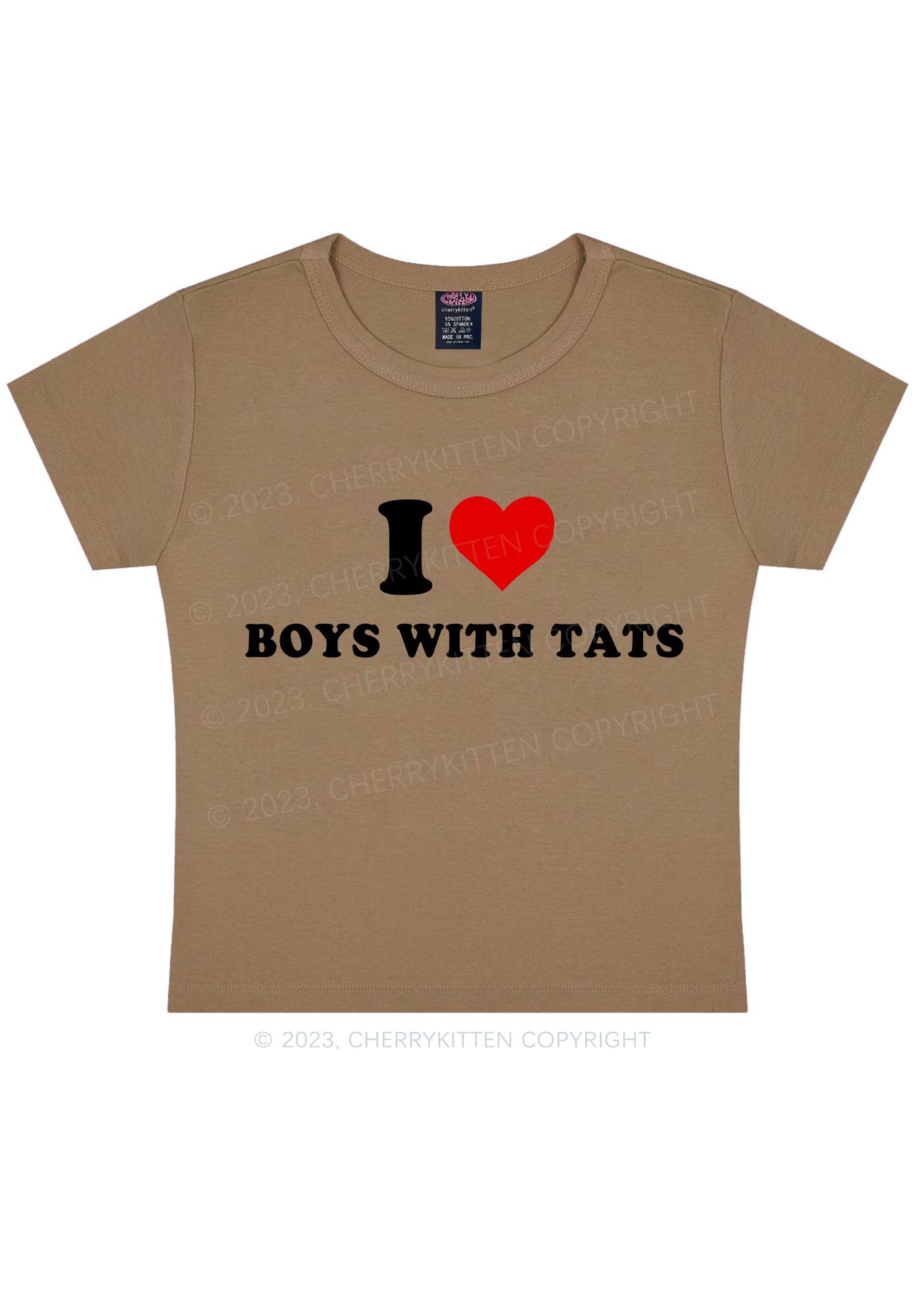 I Love Boys With Tats Y2K Baby Tee