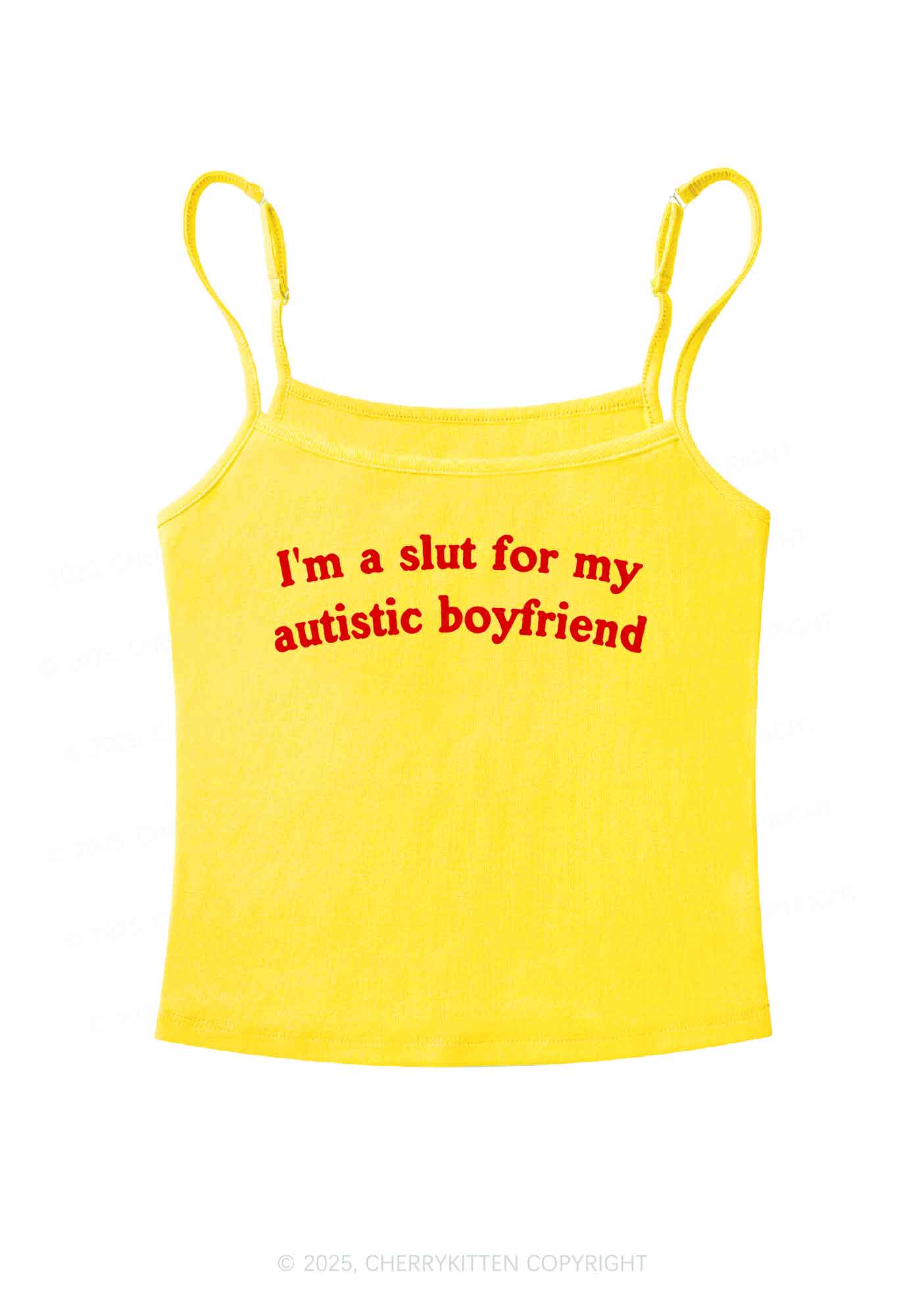 Slxt For My Autistic BF Y2K Spaghetti Strap Cami Cherrykitten