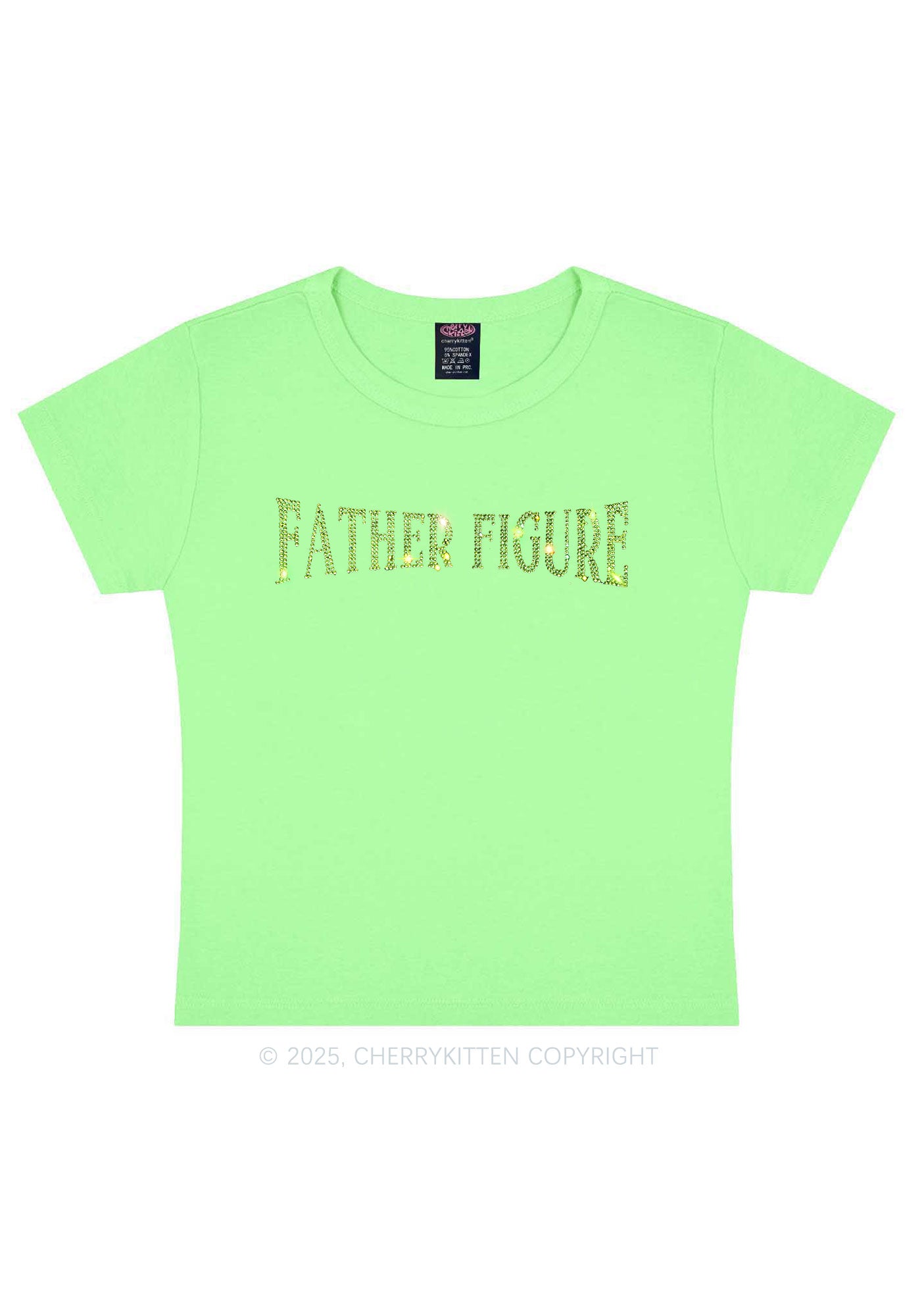 Rhinestone Father Figure Y2K Baby Tee Cherrykitten