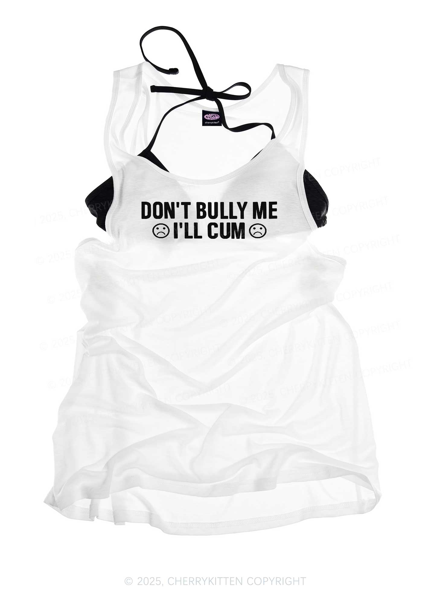 Dont Bully Me Y2K Sheer Boyfriend Tank Cherrykitten