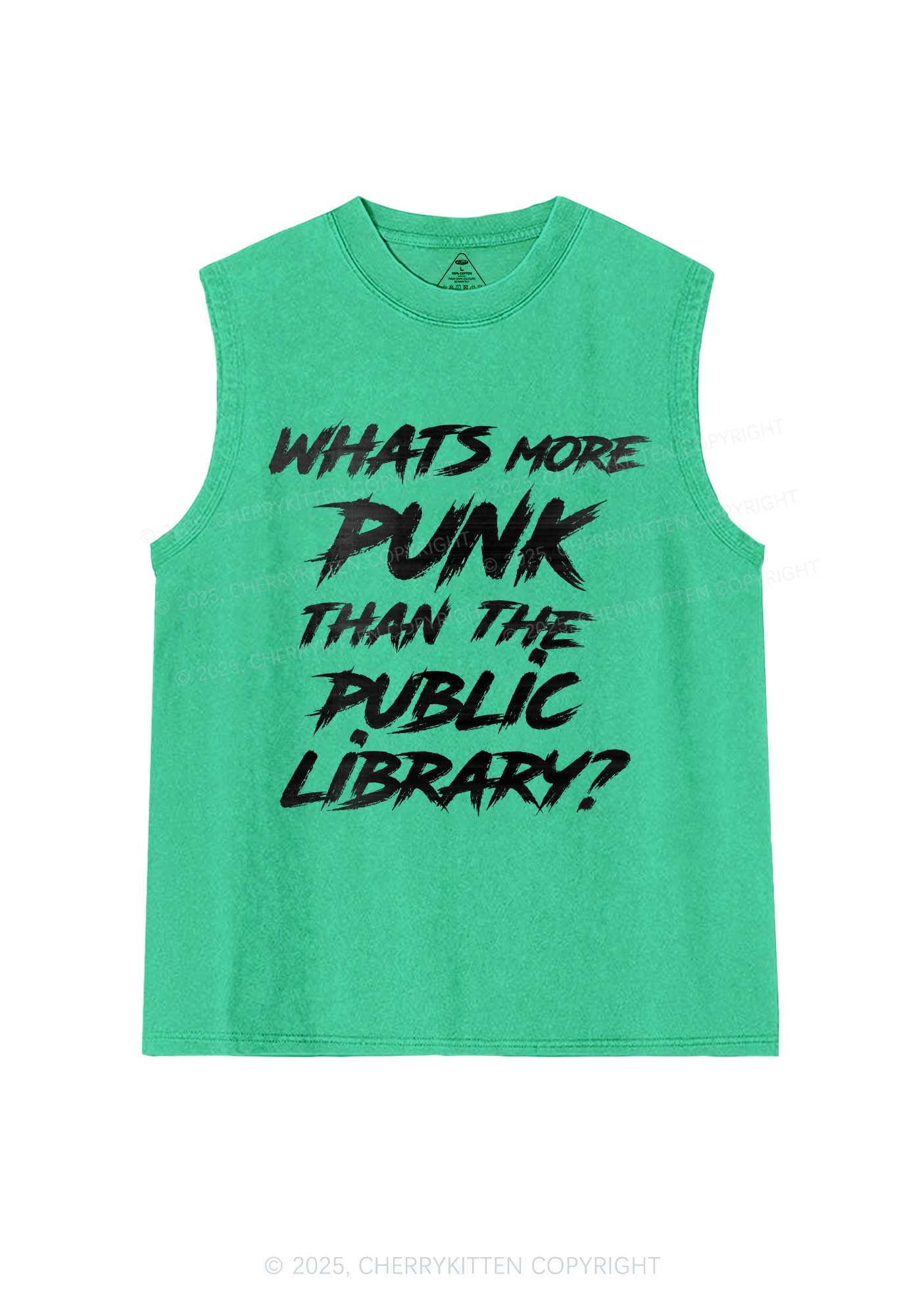 Punk Than Public Library Y2K Washed Muscle Tank Cherrykitten
