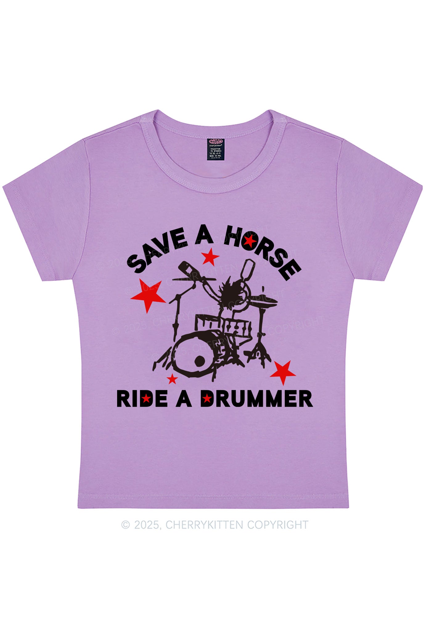 Save Horse Ride Drummer Y2K Baby Tee Cherrykitten