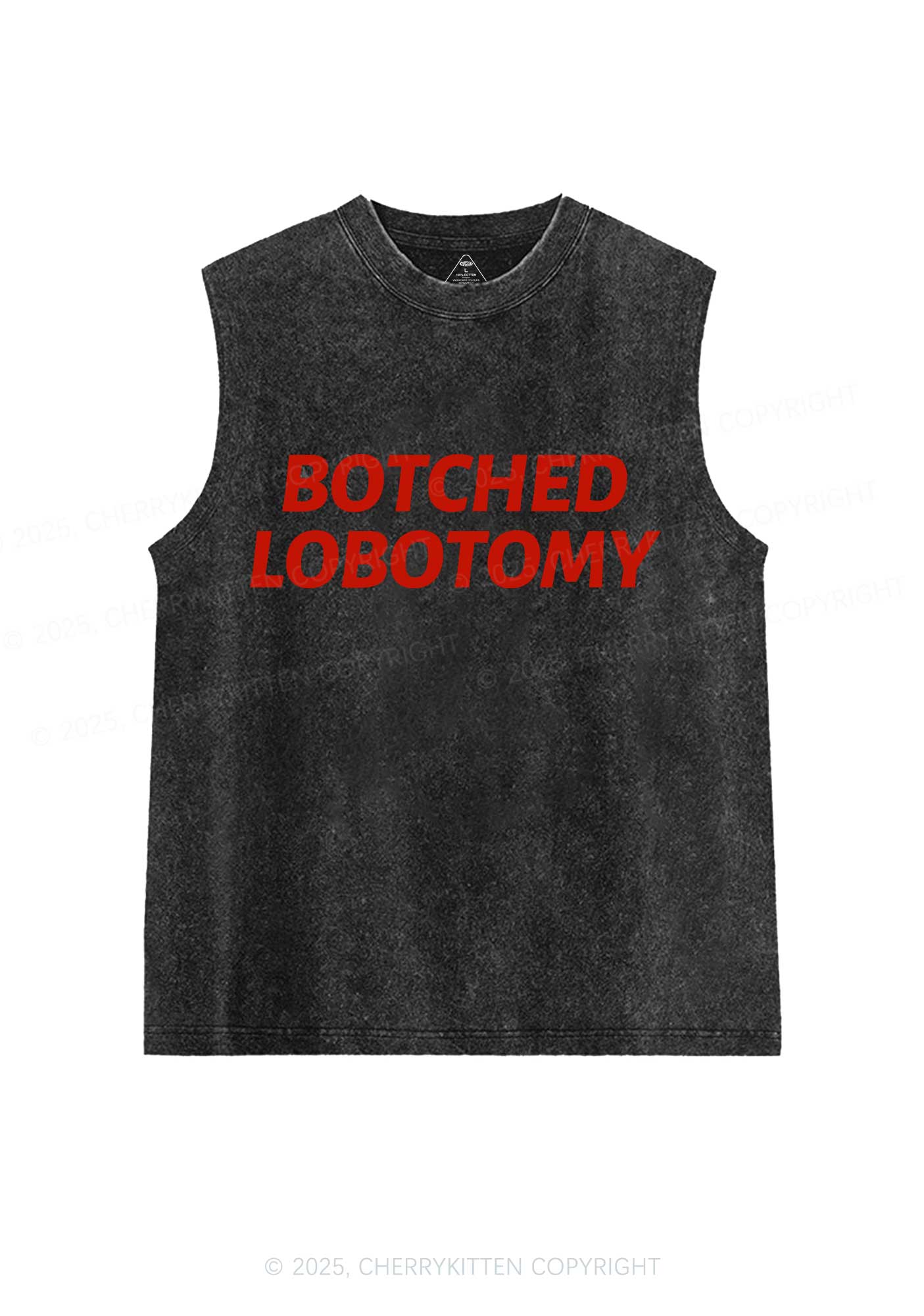 Botched Lobotomy Y2K Washed Muscle Tank Cherrykitten