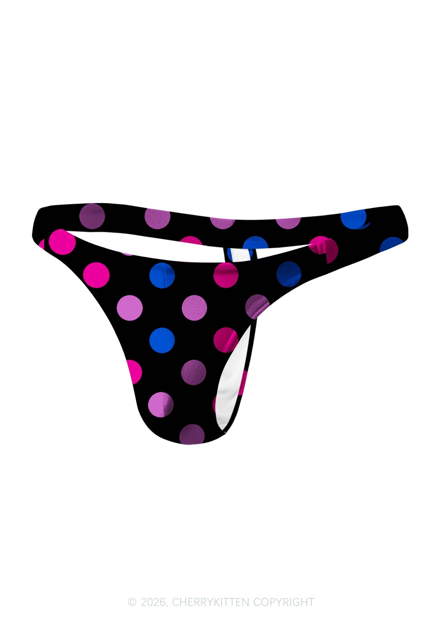 Bisexual Dots On Black Pride Y2K Print Men Thong Cherrykitten
