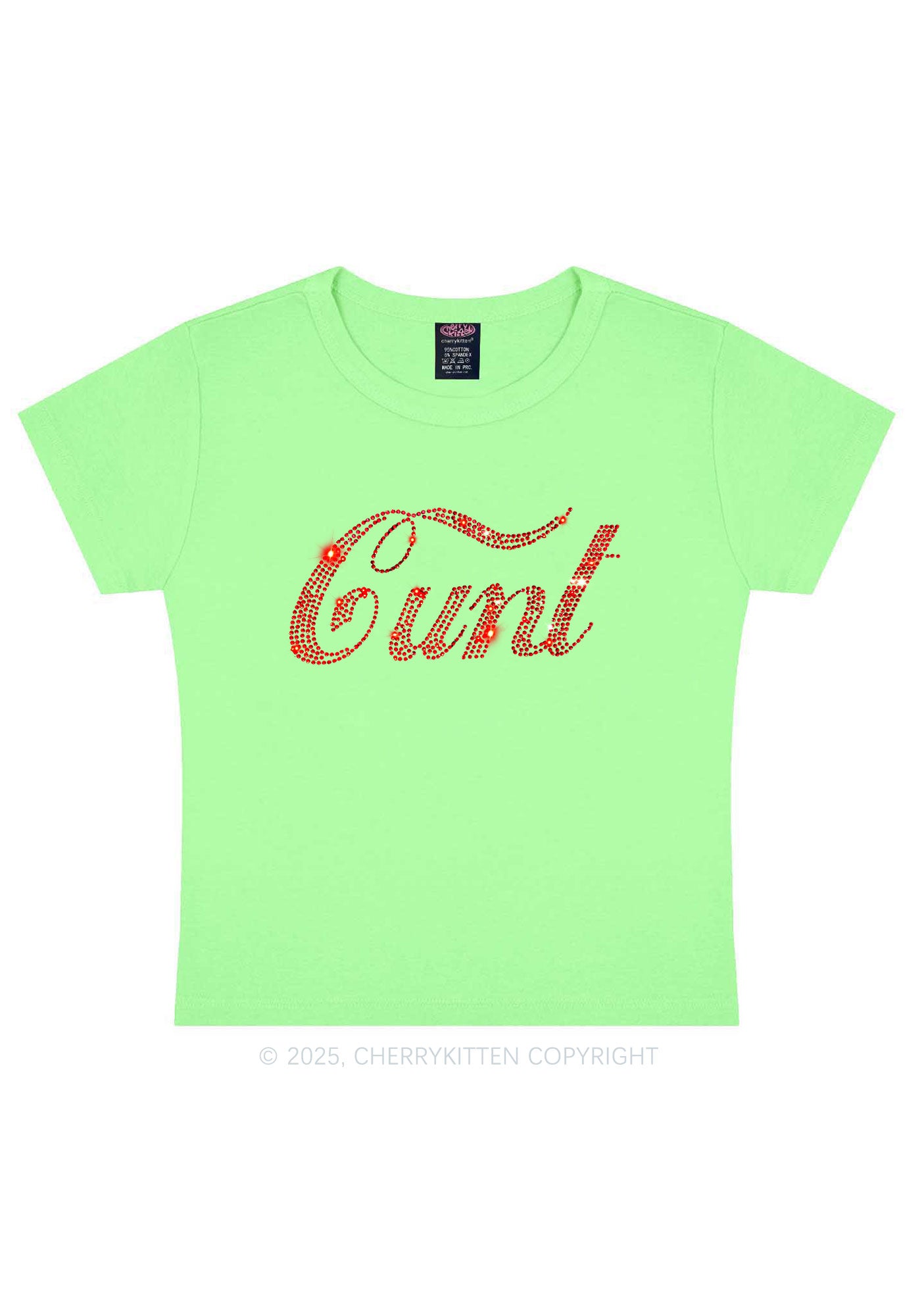 Rhinestone Special Cxxt Y2K Baby Tee Cherrykitten