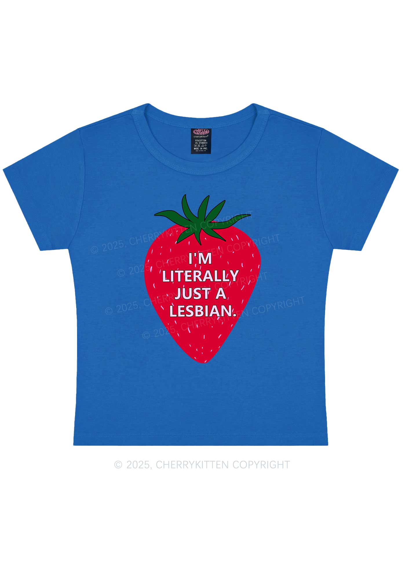 Lesbian Strawberry Pride Y2K Baby Tee Cherrykitten