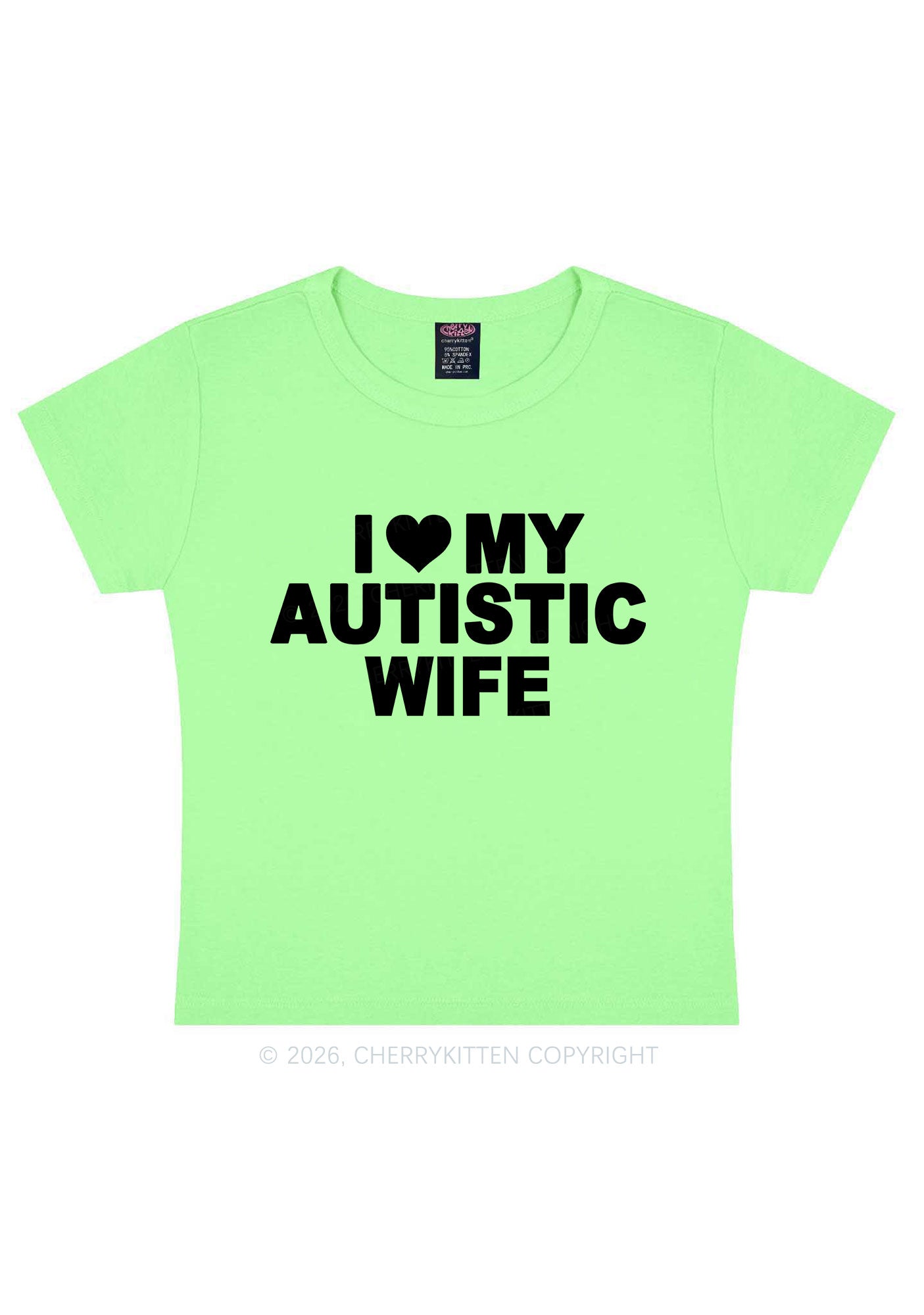 I Love My Autistic Wife Y2K Baby Tee Cherrykitten