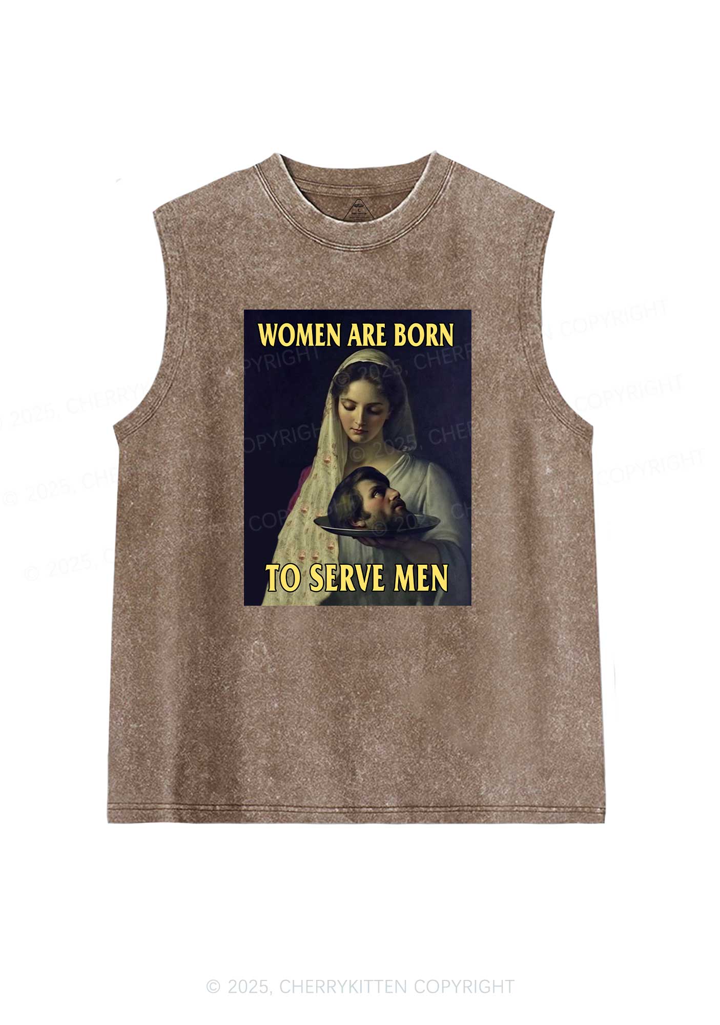 Women Born To Serve Y2K Washed Tank Cherrykitten