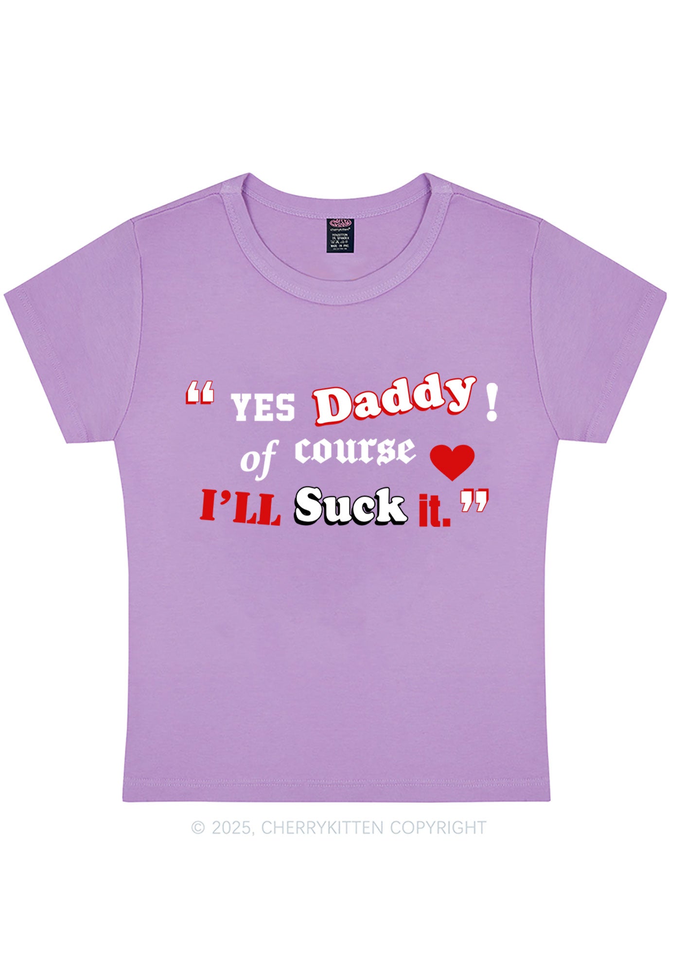 Daddy Suck It Y2K Baby Tee Cherrykitten