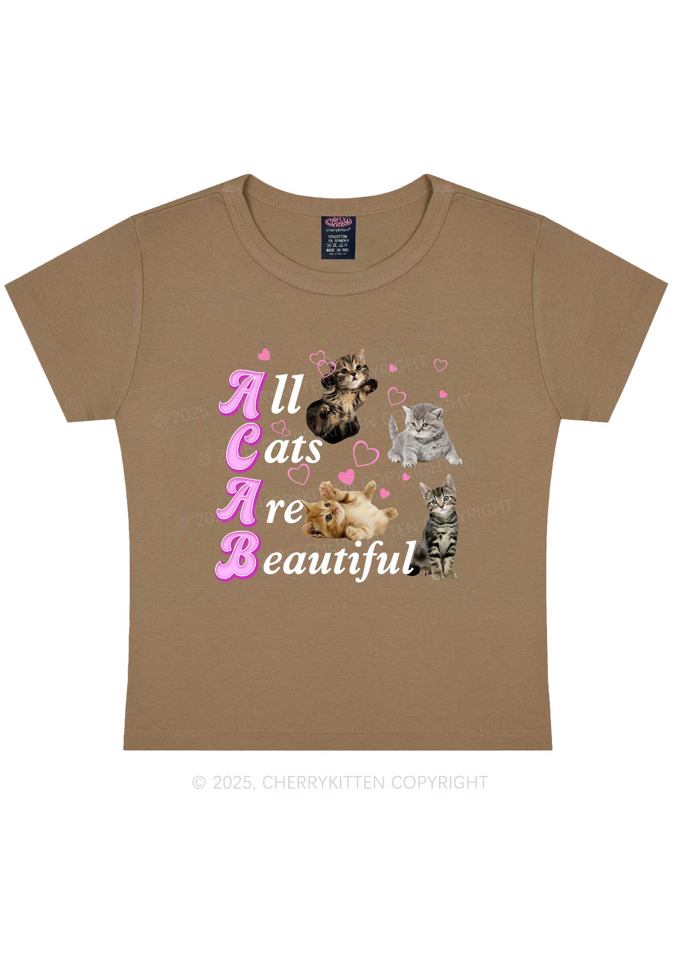 All Cats Are Beautiful Y2K Baby Tee Cherrykitten