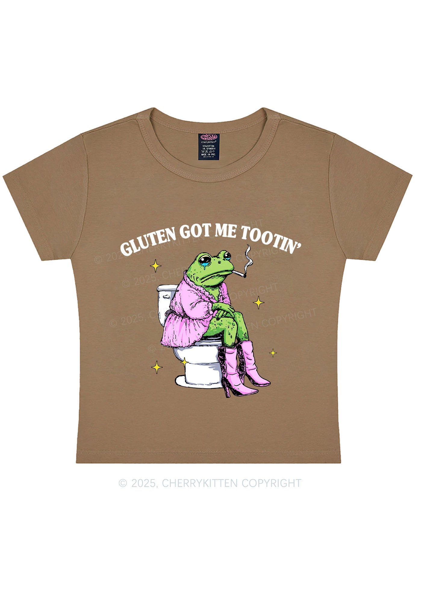 Gluten Got Me Tootin Y2K Baby Tee Cherrykitten