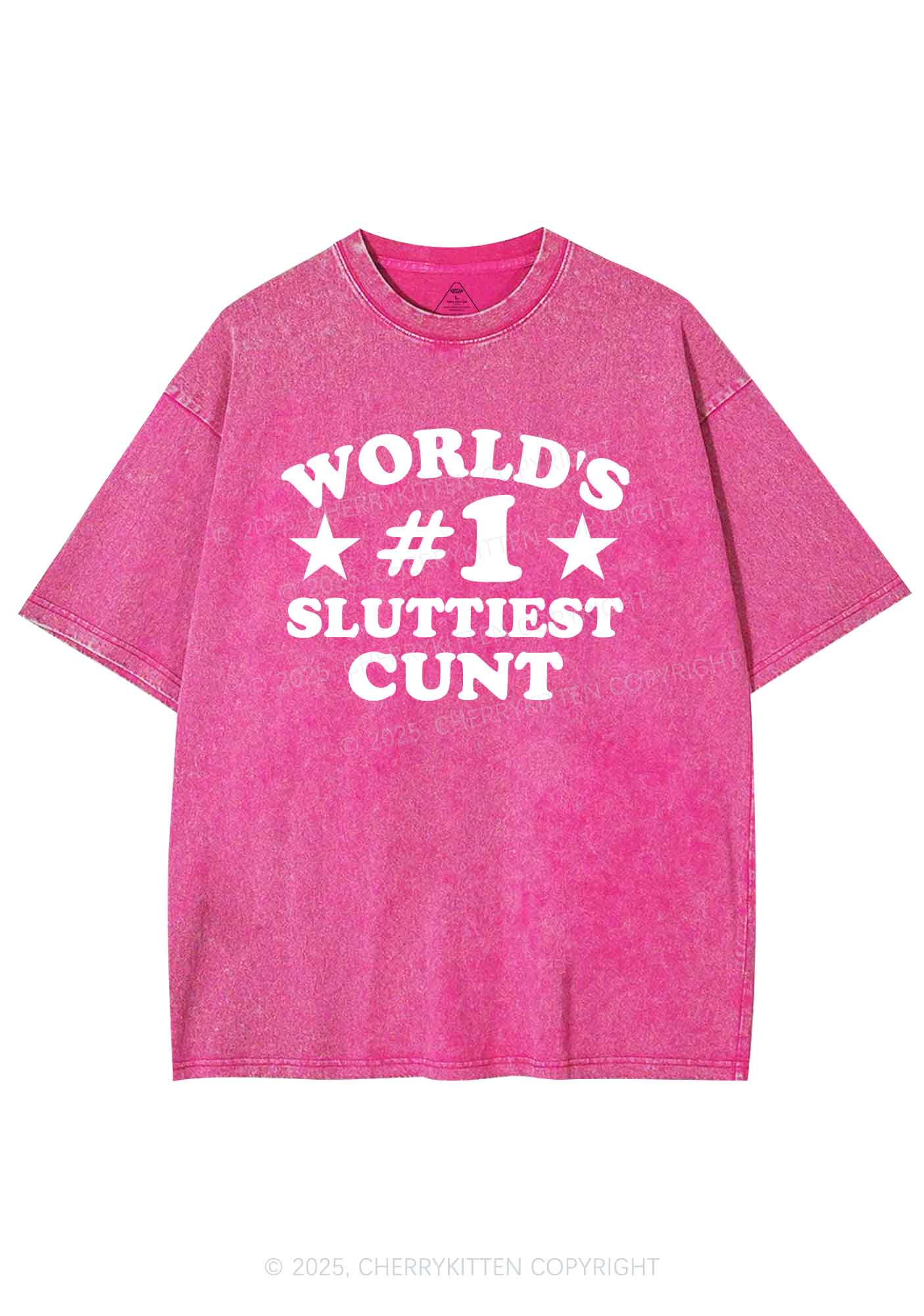 Worlds First Slxttiest Cxxt Y2K Shirts Washed Tee Cherrykitten