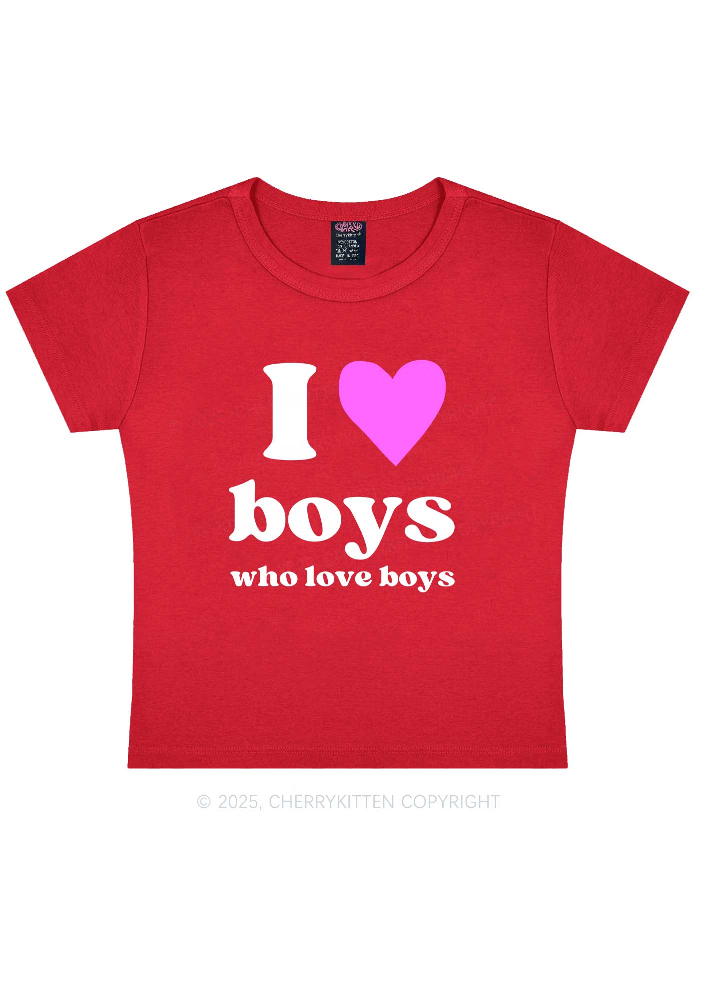 I Love Boys Pride Y2K Baby Tee Cherrykitten