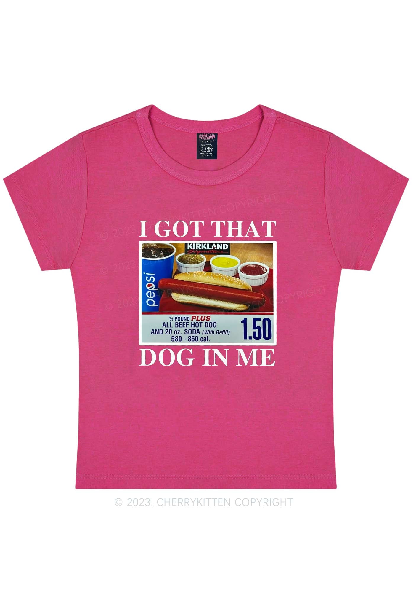 I Got That Hot Dog In Me Y2K Baby Tee Cherrykitten