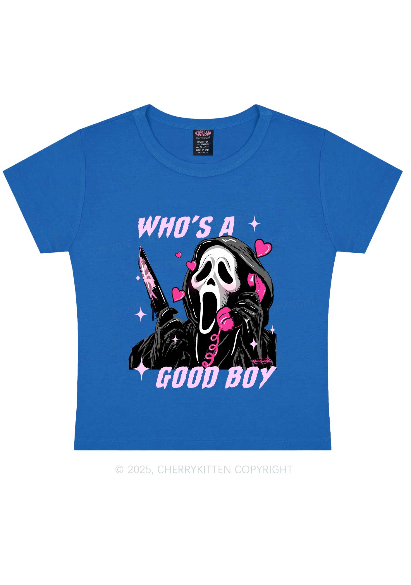 Halloween Ghost Good Boy Y2K Baby Tee Cherrykitten