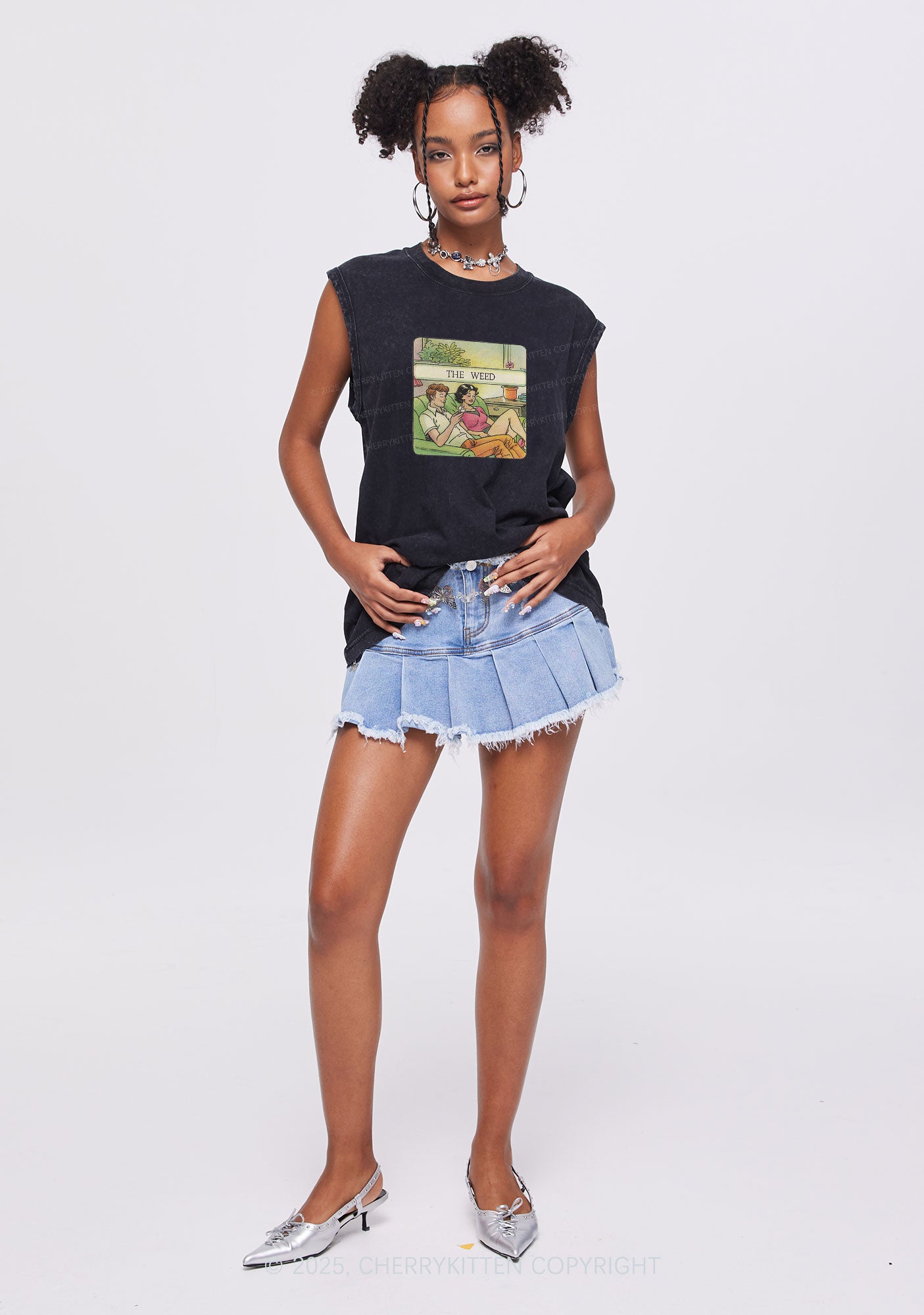 The Wxxd Y2K Washed Tank Cherrykitten