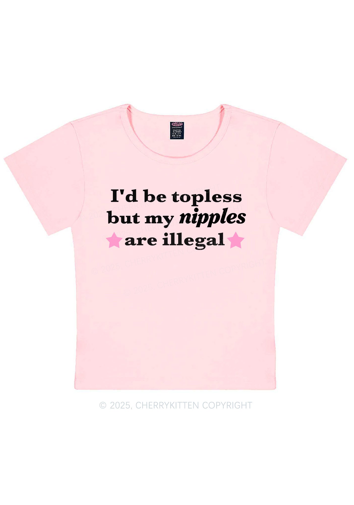 Nixxles Are Illegal Y2K Baby Tee Cherrykitten