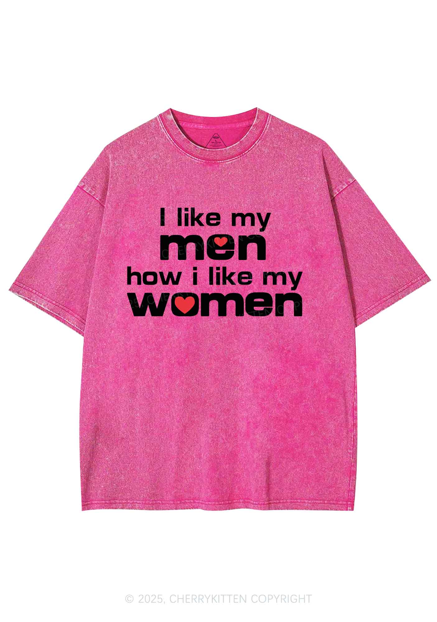 I Like My Men Pride Y2K Shirts Washed Tee Cherrykitten