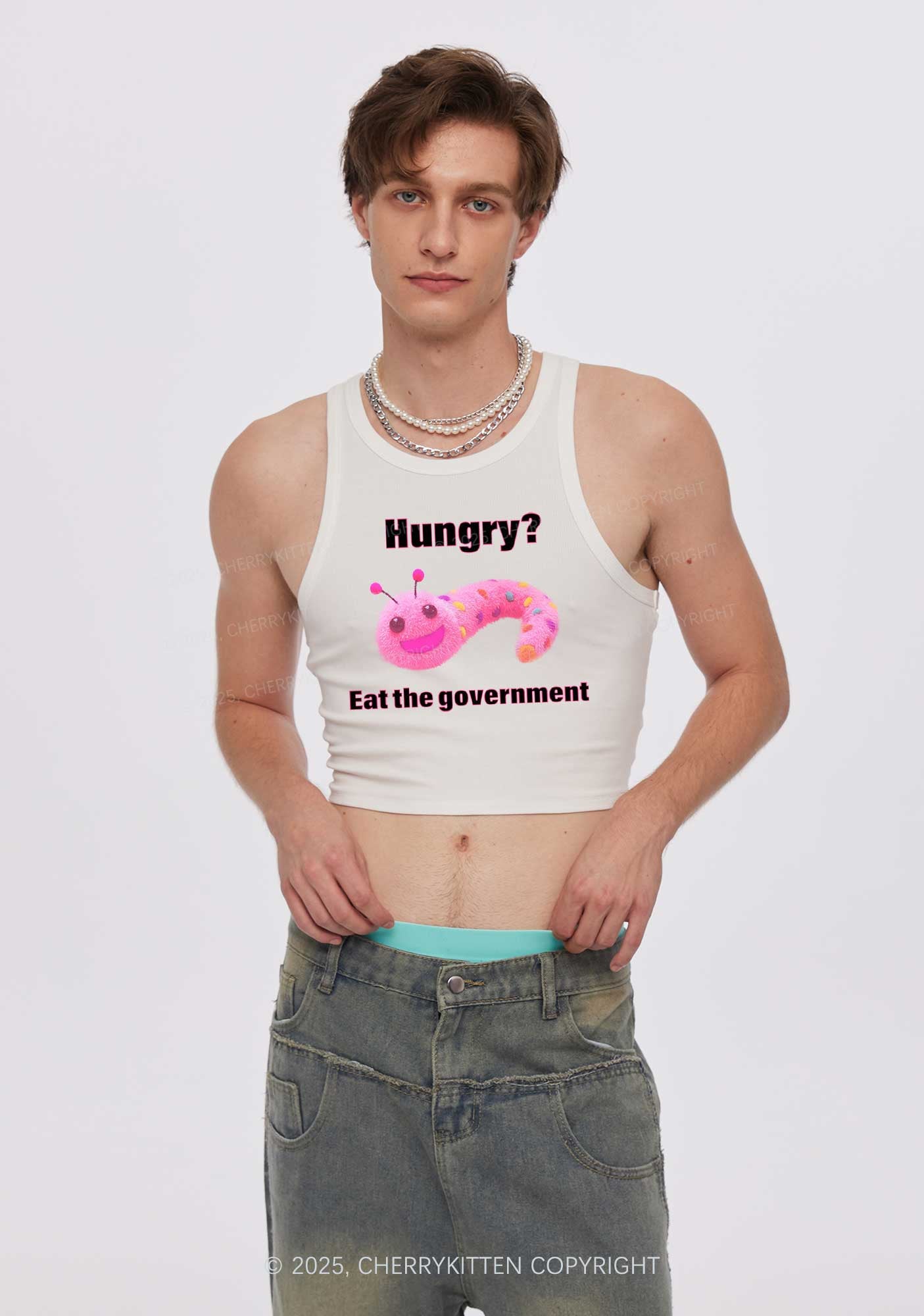 Eat The Government Y2K Crop Tank Top Cherrykitten
