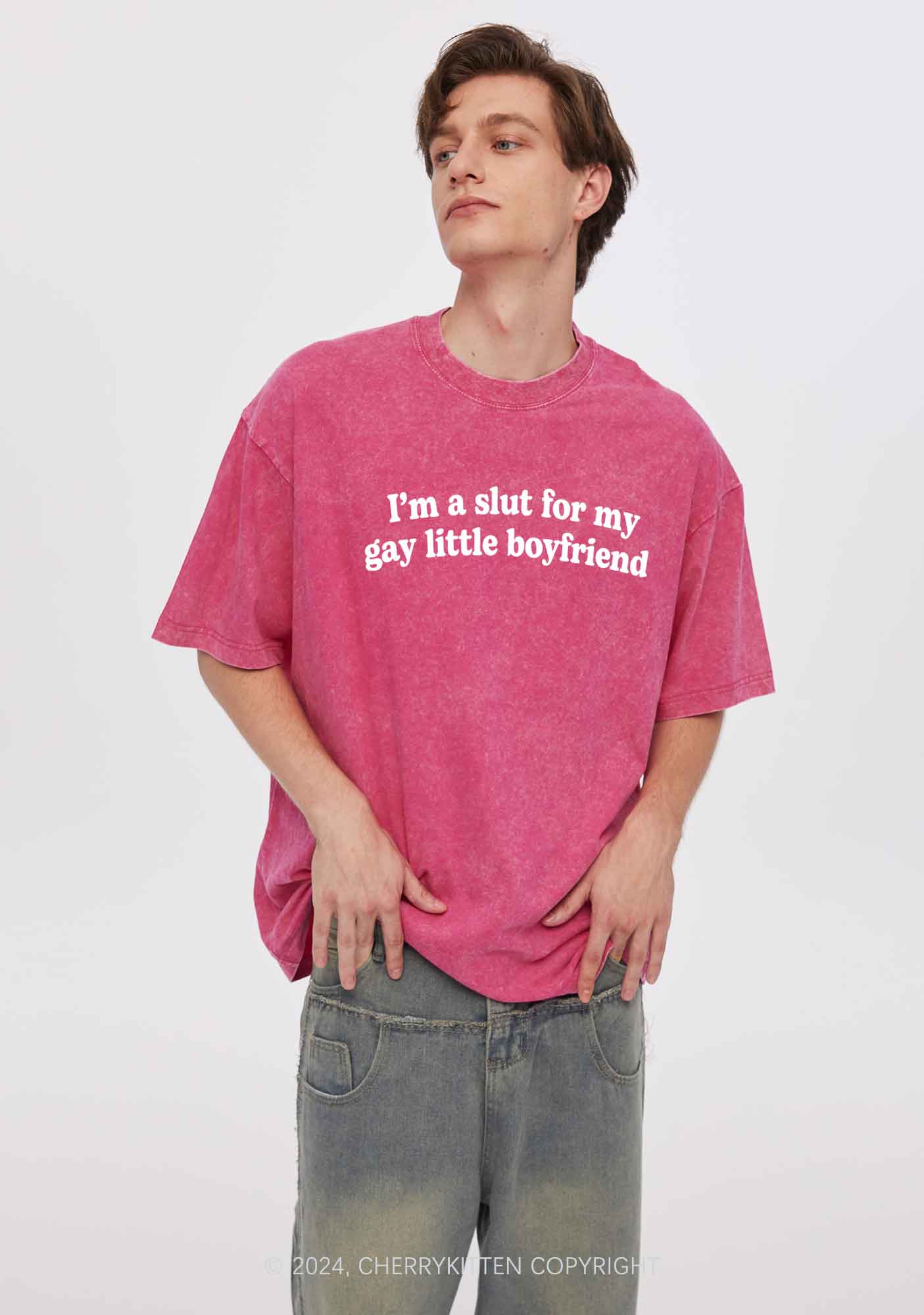 Slxt For My Gay BF Y2K Valentine's Day Washed Tee Cherrykitten