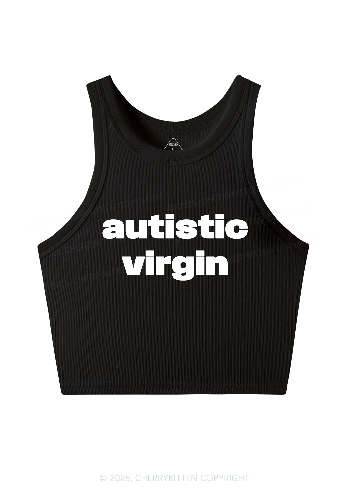 Autistic Virgin Y2K Crop Tank Top Cherrykitten