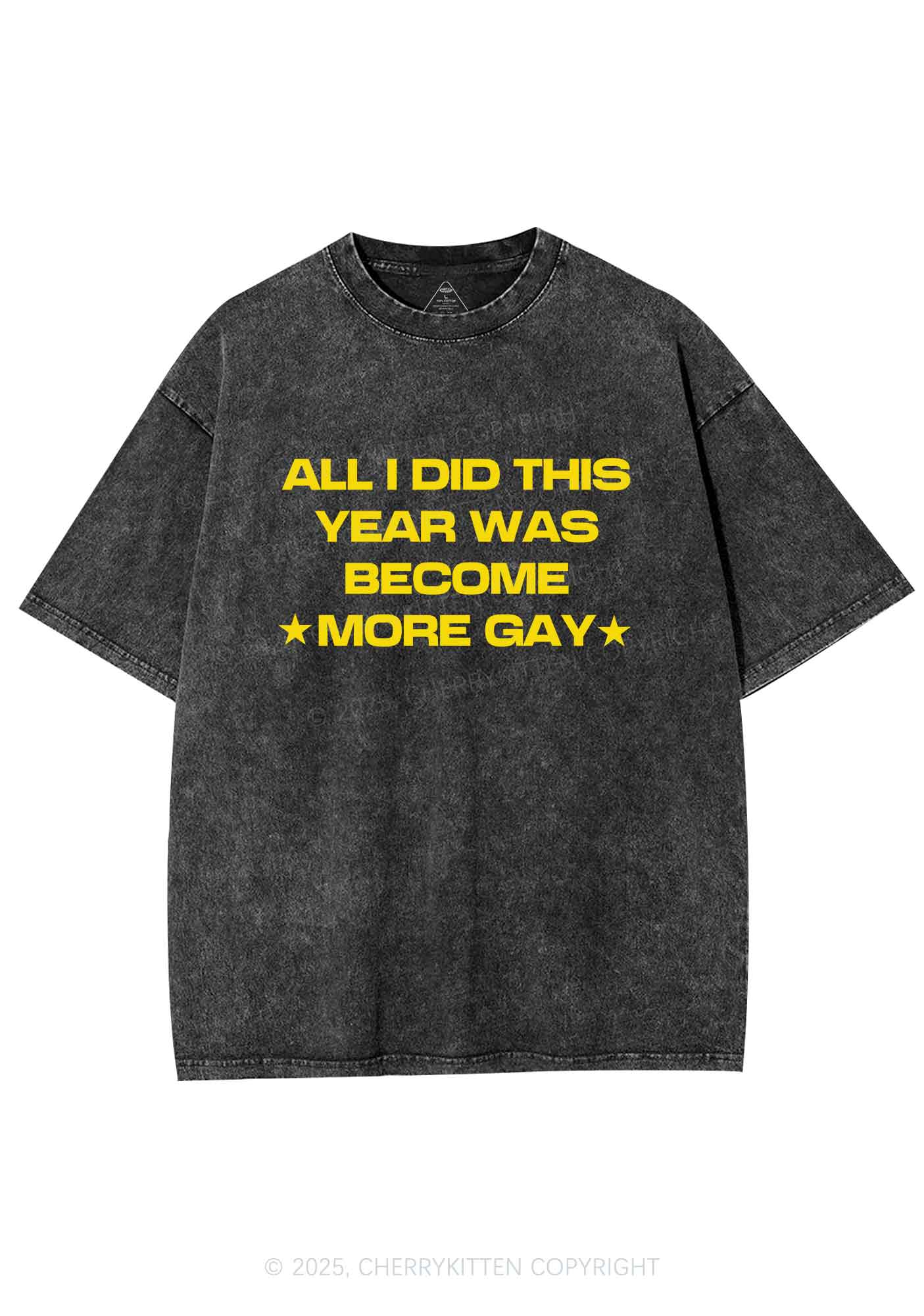 Become More Gay Pride Y2K Shirts Washed Tee Cherrykitten