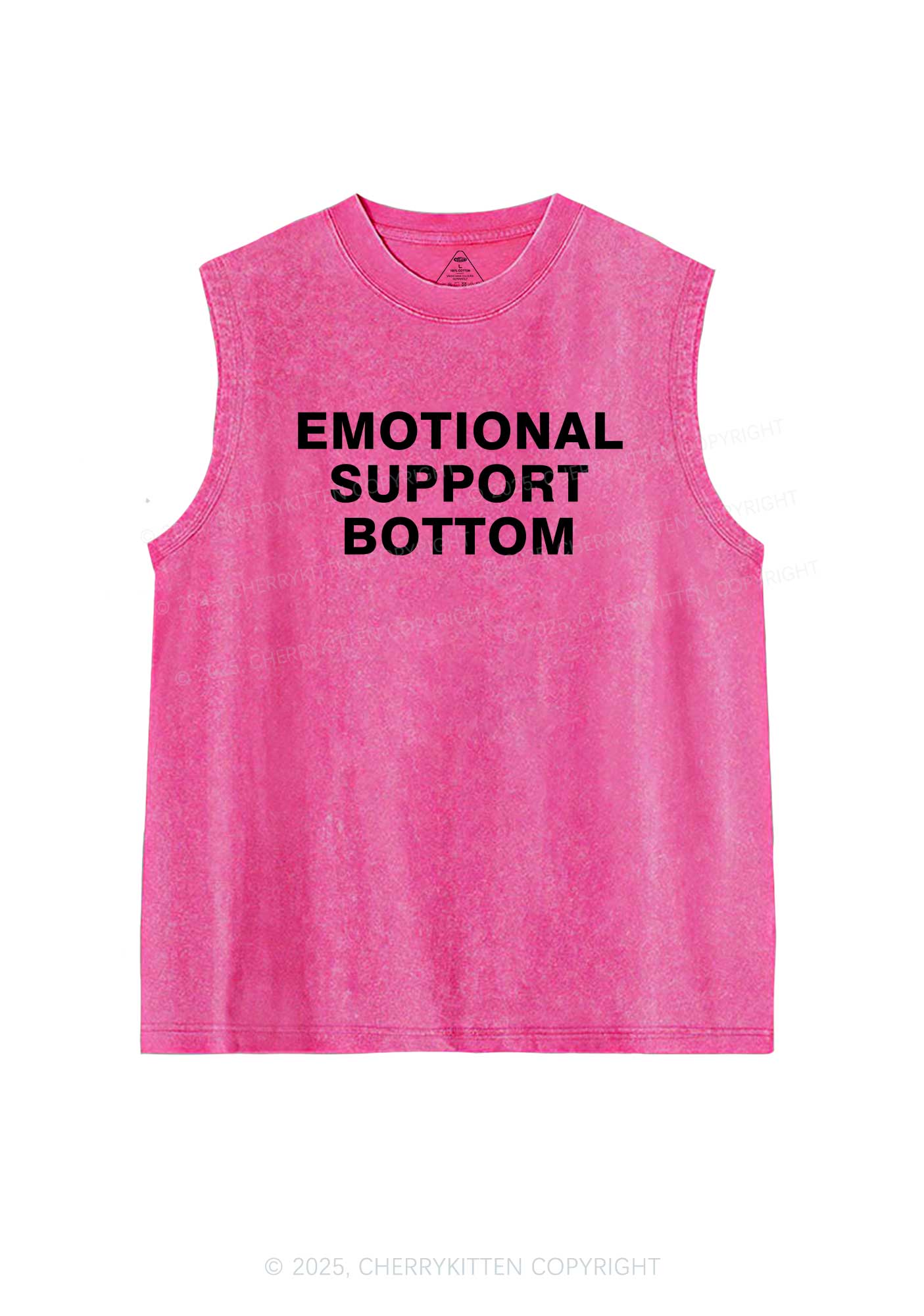 Emotional Support Bottom Pride Y2K Washed Muscle Tank Cherrykitten