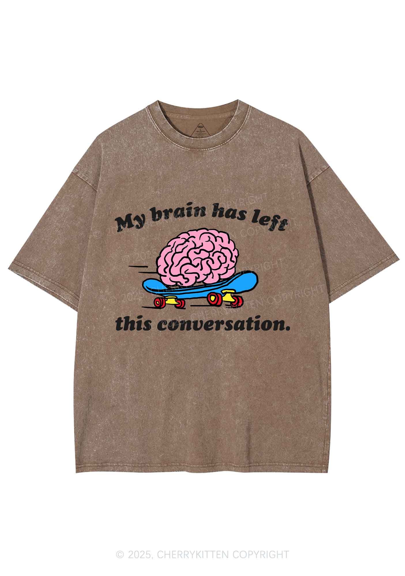 Brain Left Conversation Y2K Shirts Washed Tee Cherrykitten