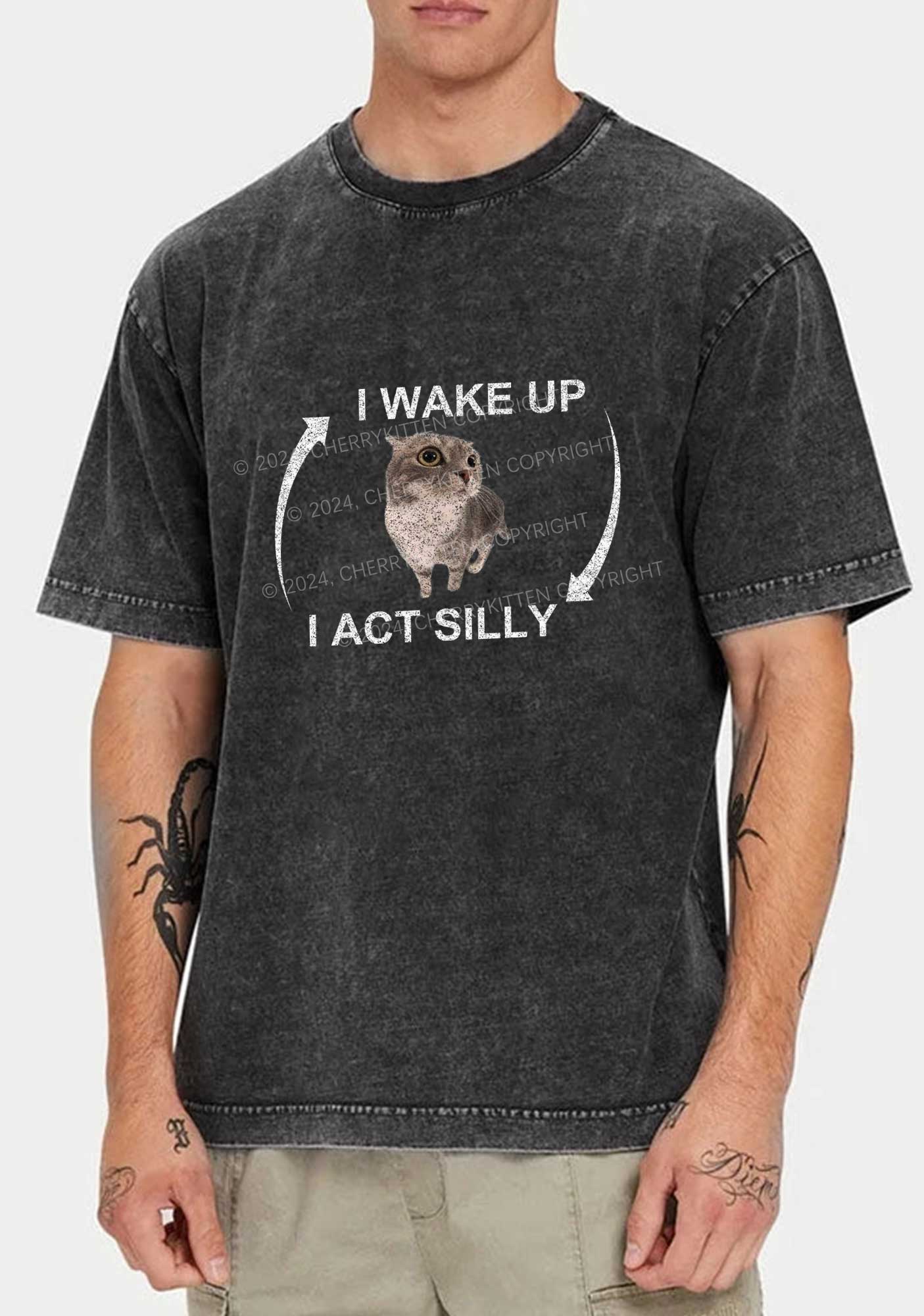 Wake Up Act Silly Y2K Washed Tee Cherrykitten