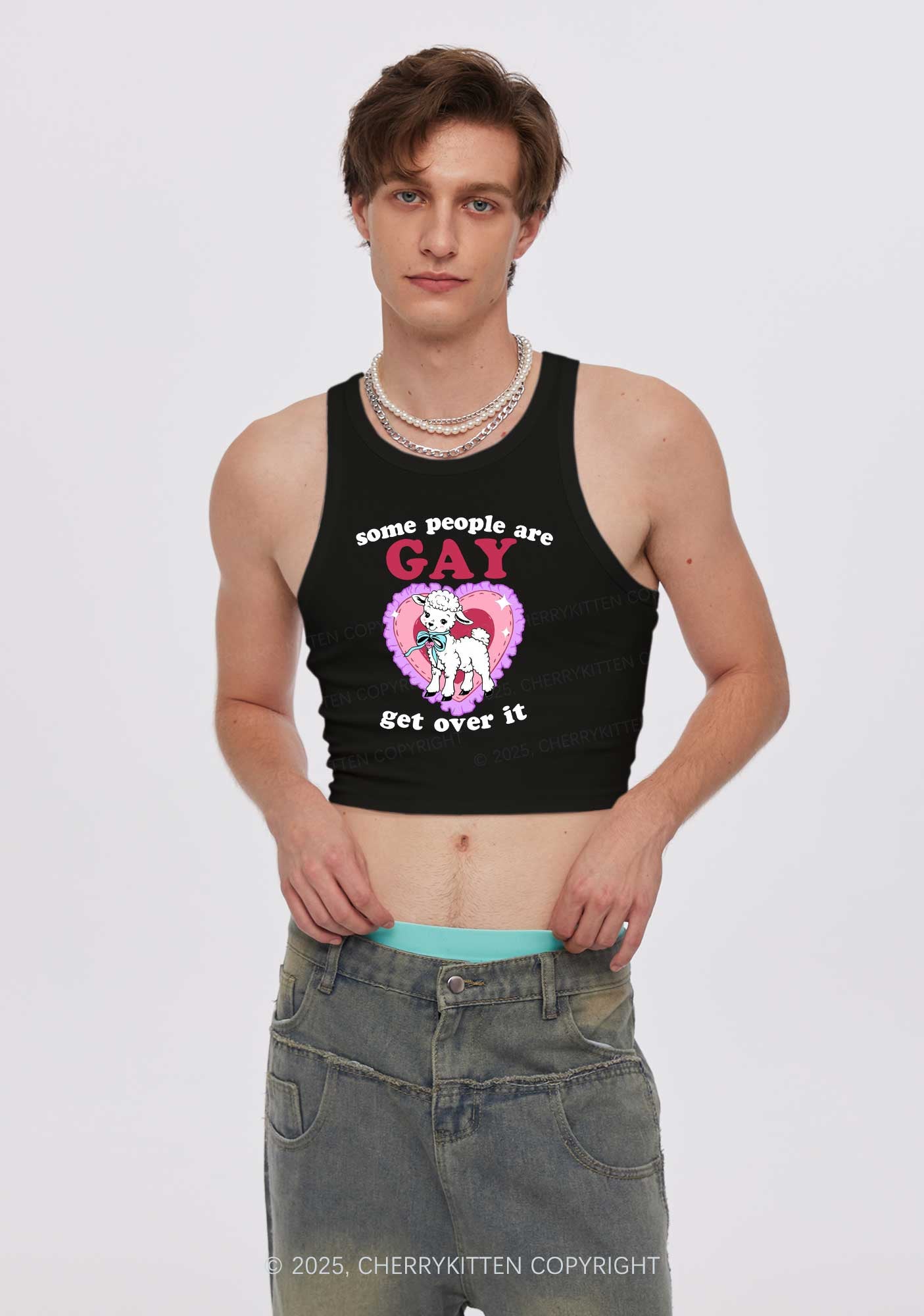 Some People Are Gay Pride Y2K Crop Tank Top Cherrykitten