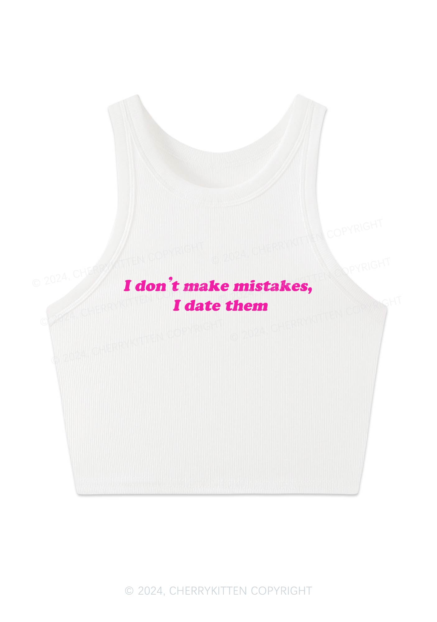 I Don't Make Mistakes Y2K Crop Tank Top Cherrykitten
