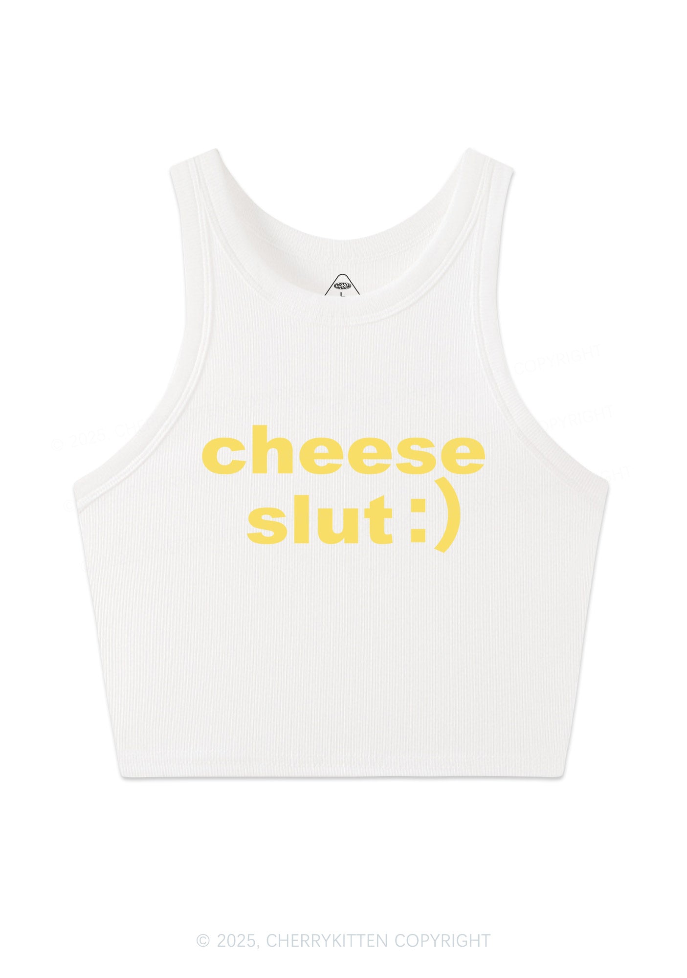 Cheese Slxt Y2K Crop Tank Top Cherrykitten