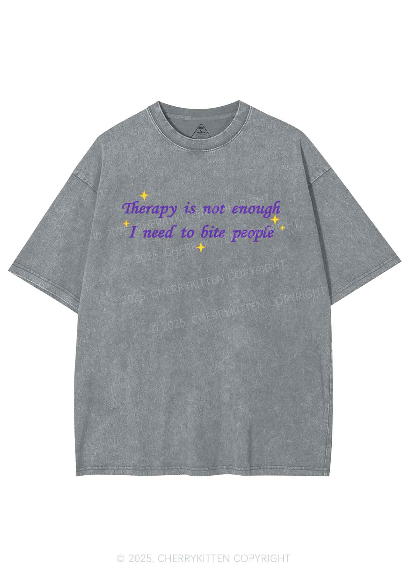 Therapy Not Enough Y2K Shirts Washed Tee Cherrykitten