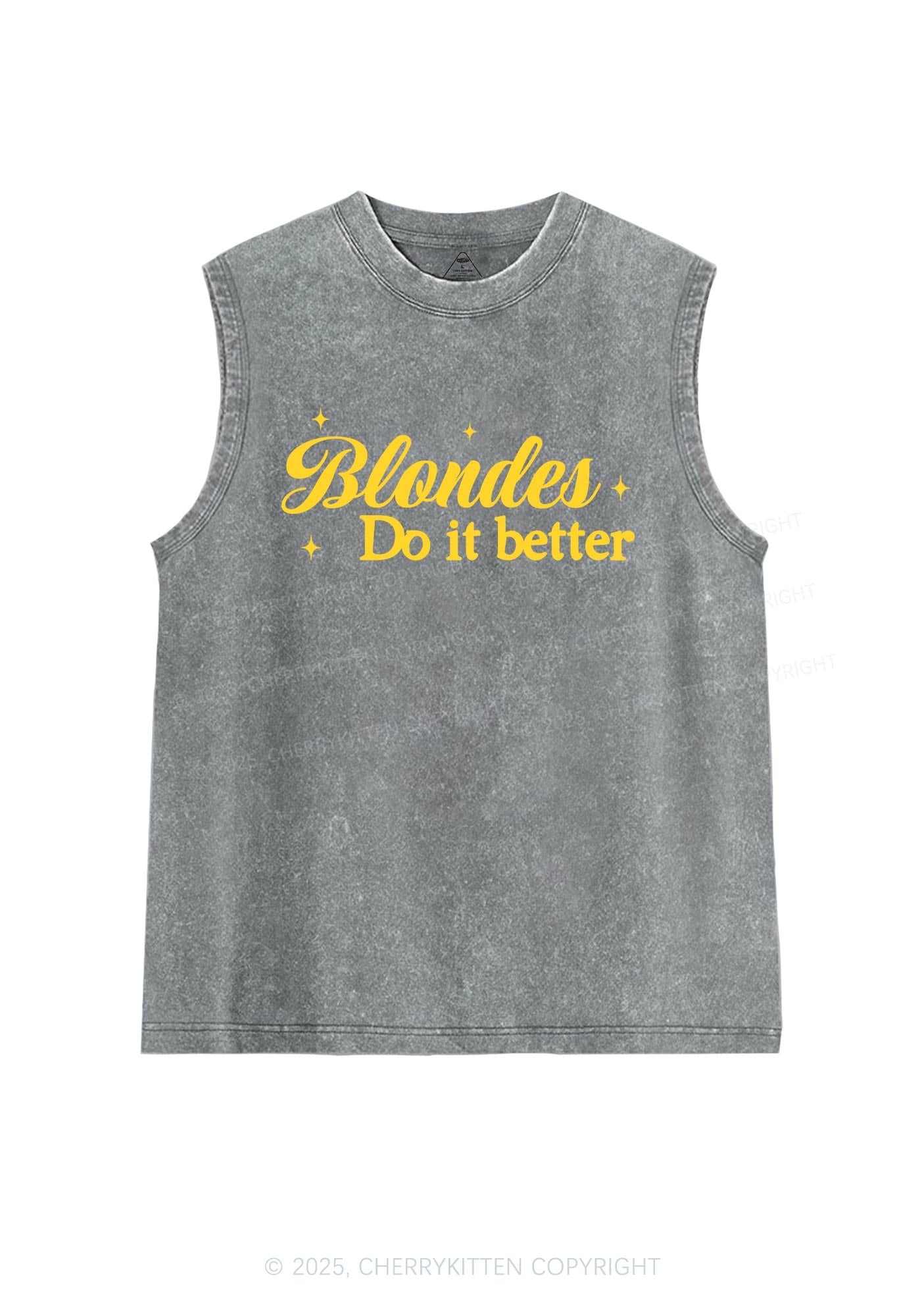 Blondes Do It Better Y2K Washed Muscle Tank Cherrykitten