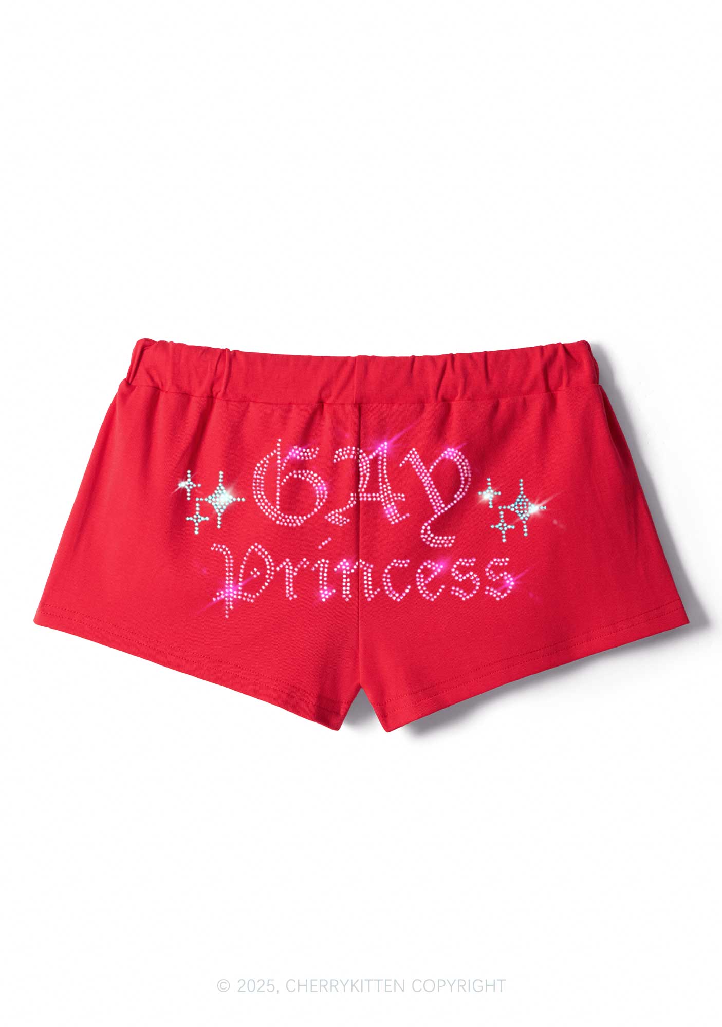 Rhinestone Gay Princess Pride Y2K Drawstring Mini Shorts Cherrykitten
