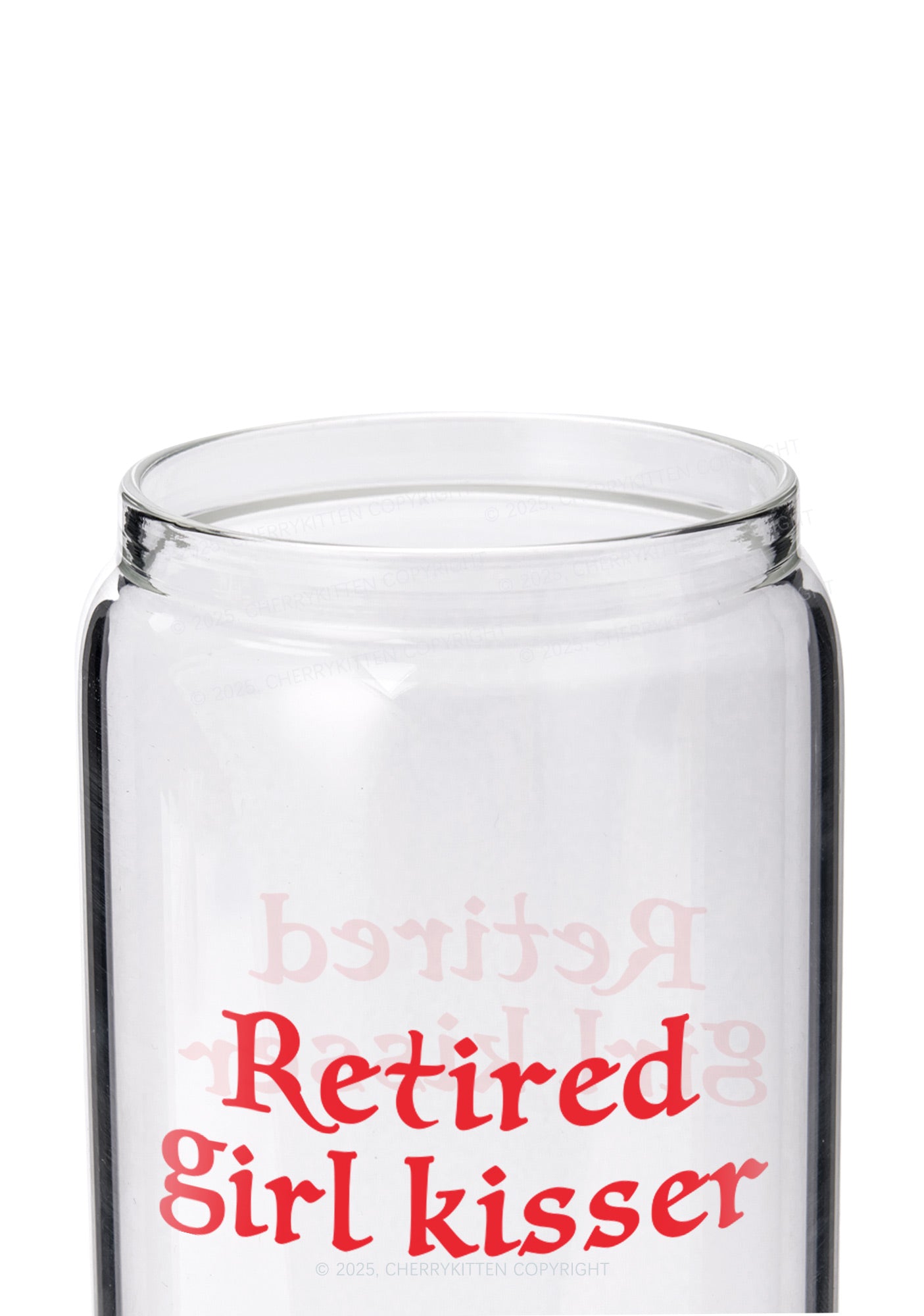 Retired Girl Kisser Pride Y2K Printed Glass Cup Cherrykitten