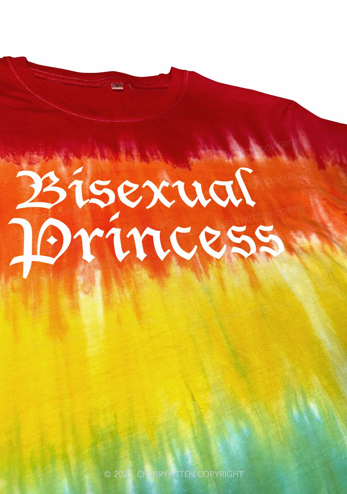 Bisexual Princess Pride Y2K Tie Dye Shirts Cherrykitten