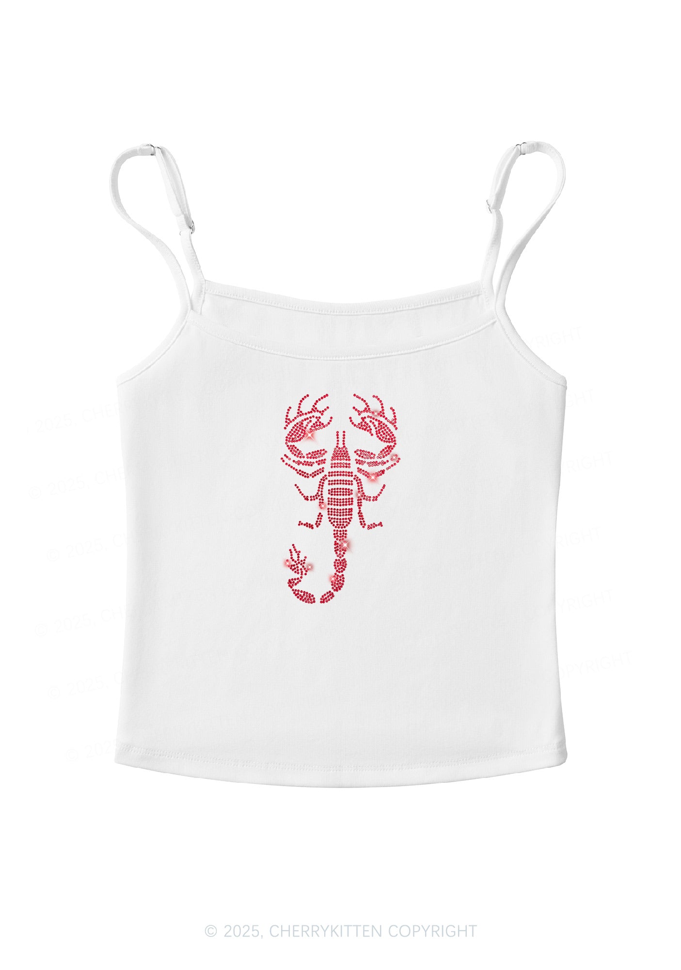 Rhinestone Red Scorpion Y2K Spaghetti Strap Cami Cherrykitten