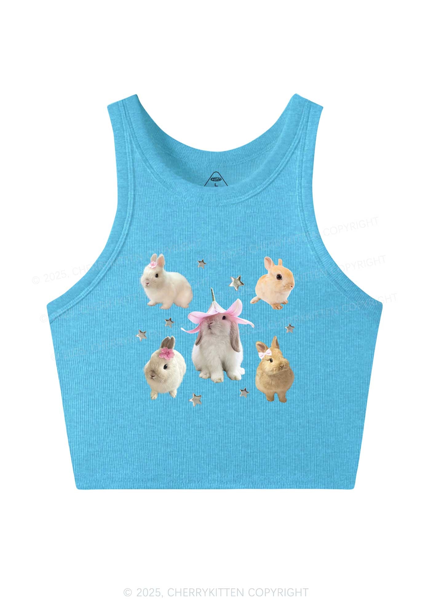 Lovely Rabbits Y2K Crop Tank Top Cherrykitten