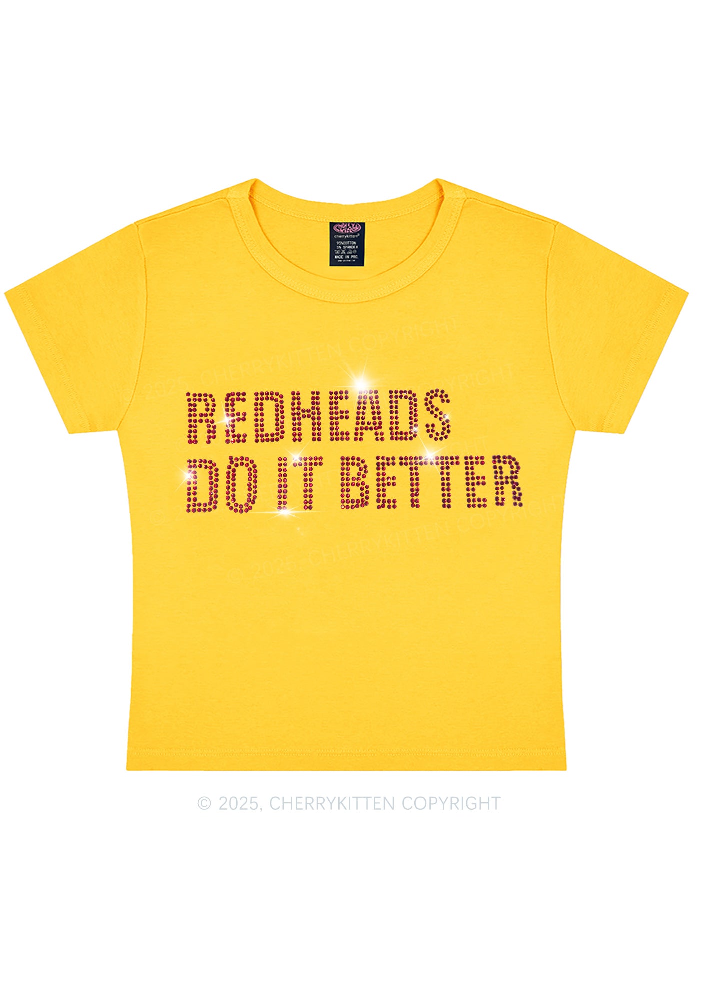 Rhinestone Redheads Do It Better Y2K Baby Tee Cherrykitten