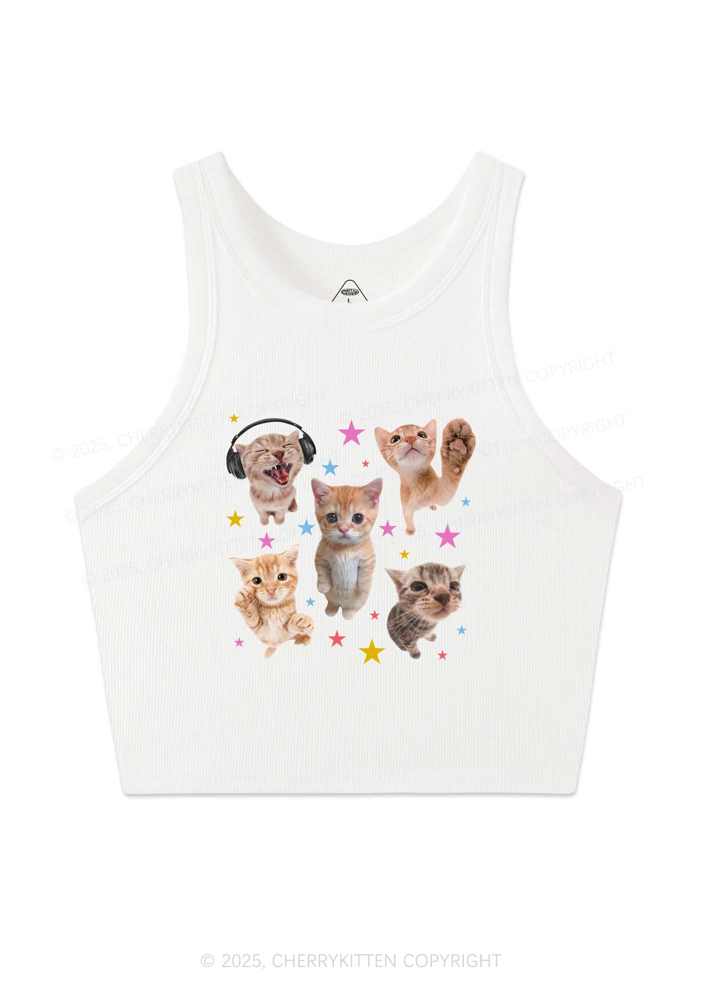 Adorable Cats Y2K Crop Tank Top Cherrykitten