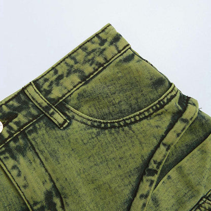 Irregular Design Sense Stitching Denim Skirt