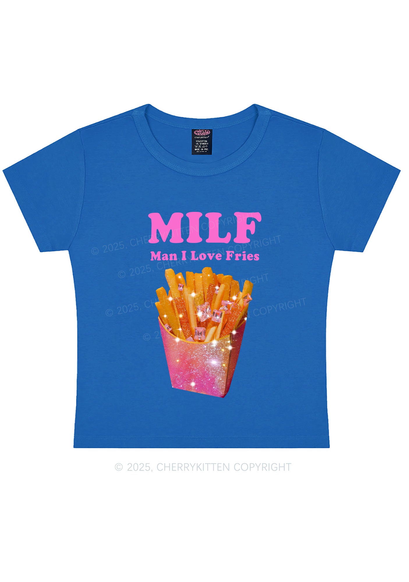 Man I Love Fries Y2K Baby Tee Cherrykitten