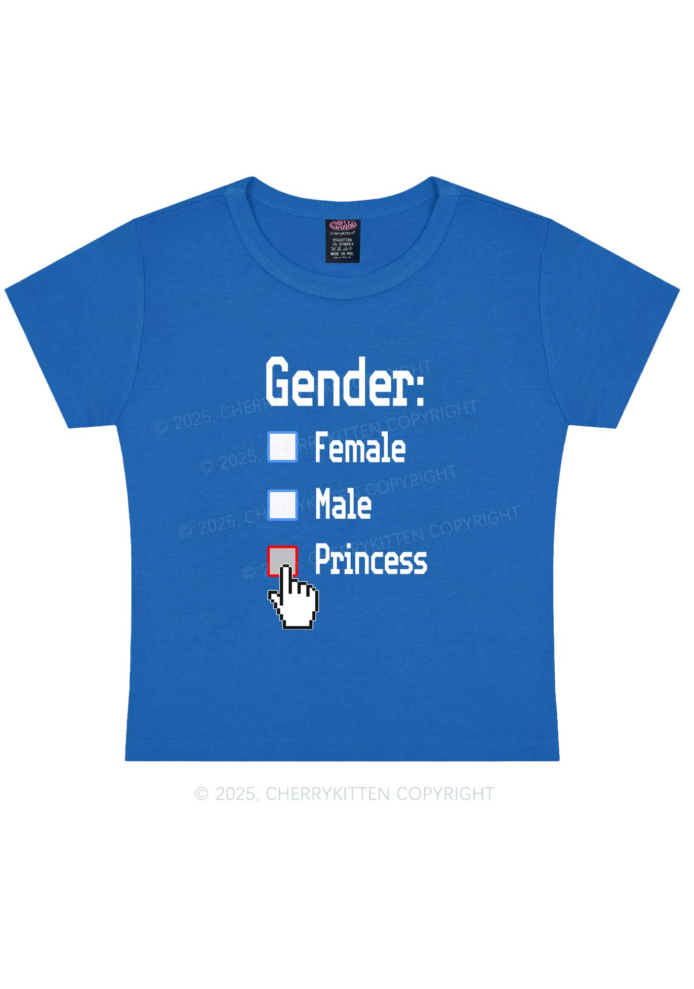Gender Princess Pride Y2K Baby Tee Cherrykitten